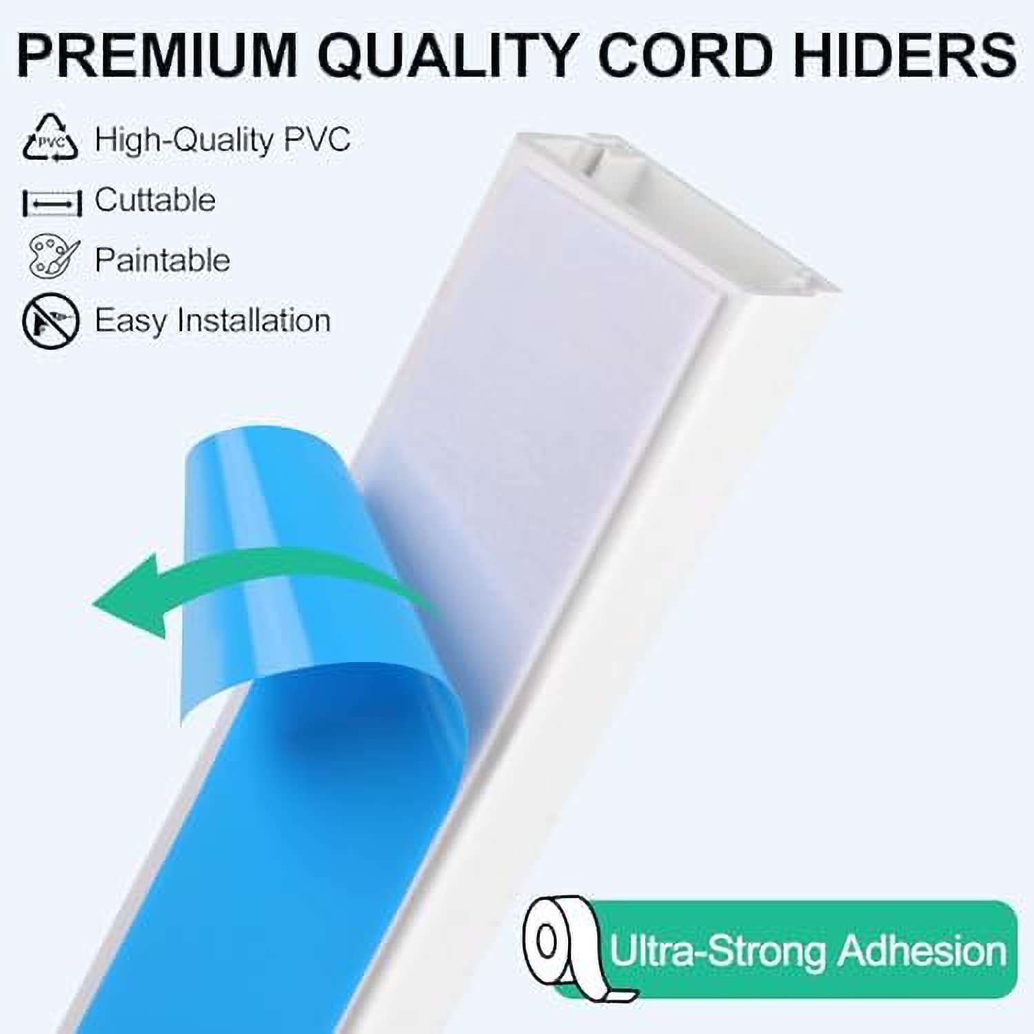 Etokfoks 85.2in TV Cable Hider Cord Covers for Wires on Wall Self ...