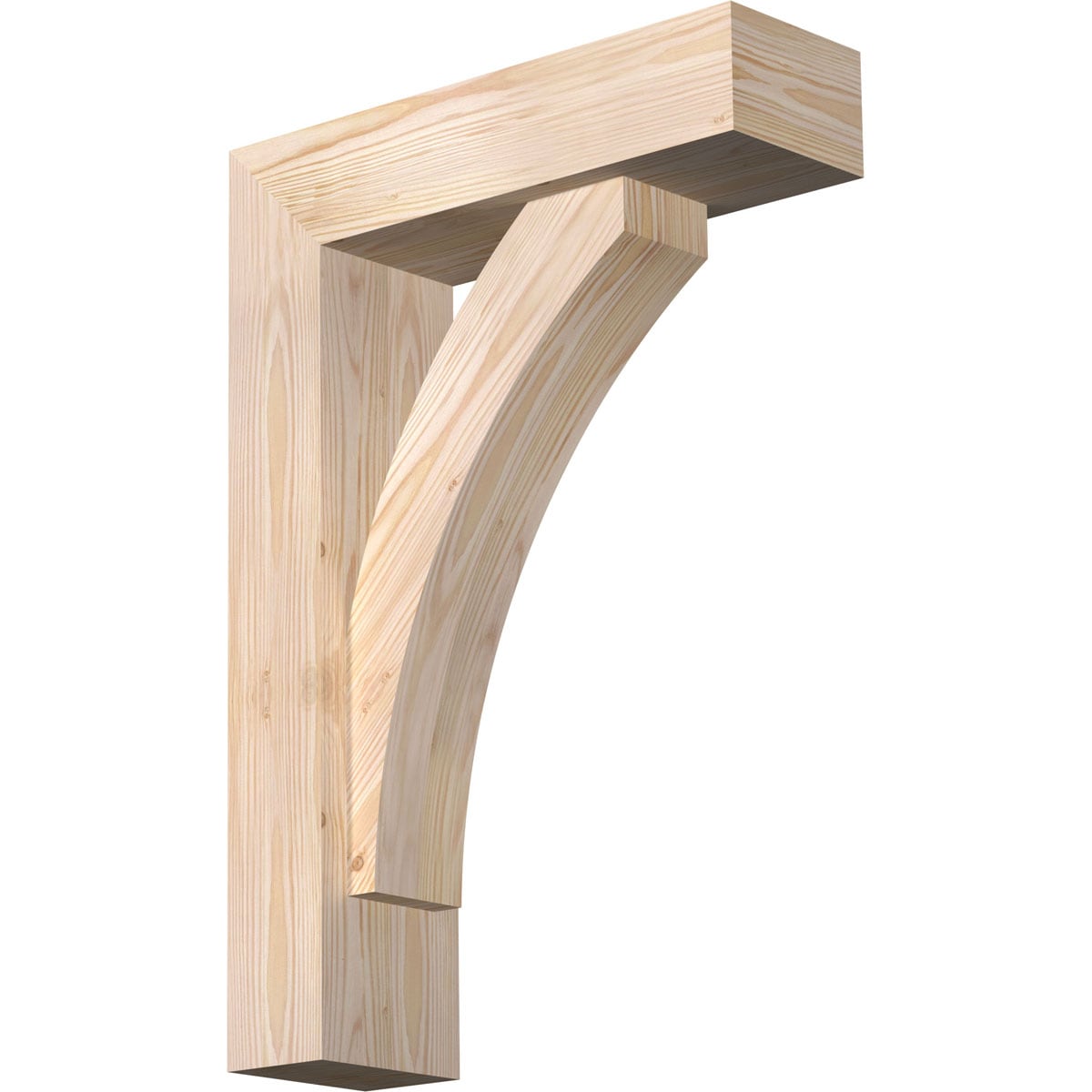 Ekena Millwork 1464136 Thorton block smooth bracket with offset brace 5-1/2-in x 18-in x 26-in Douglas fir Brown Wood Standard bracket