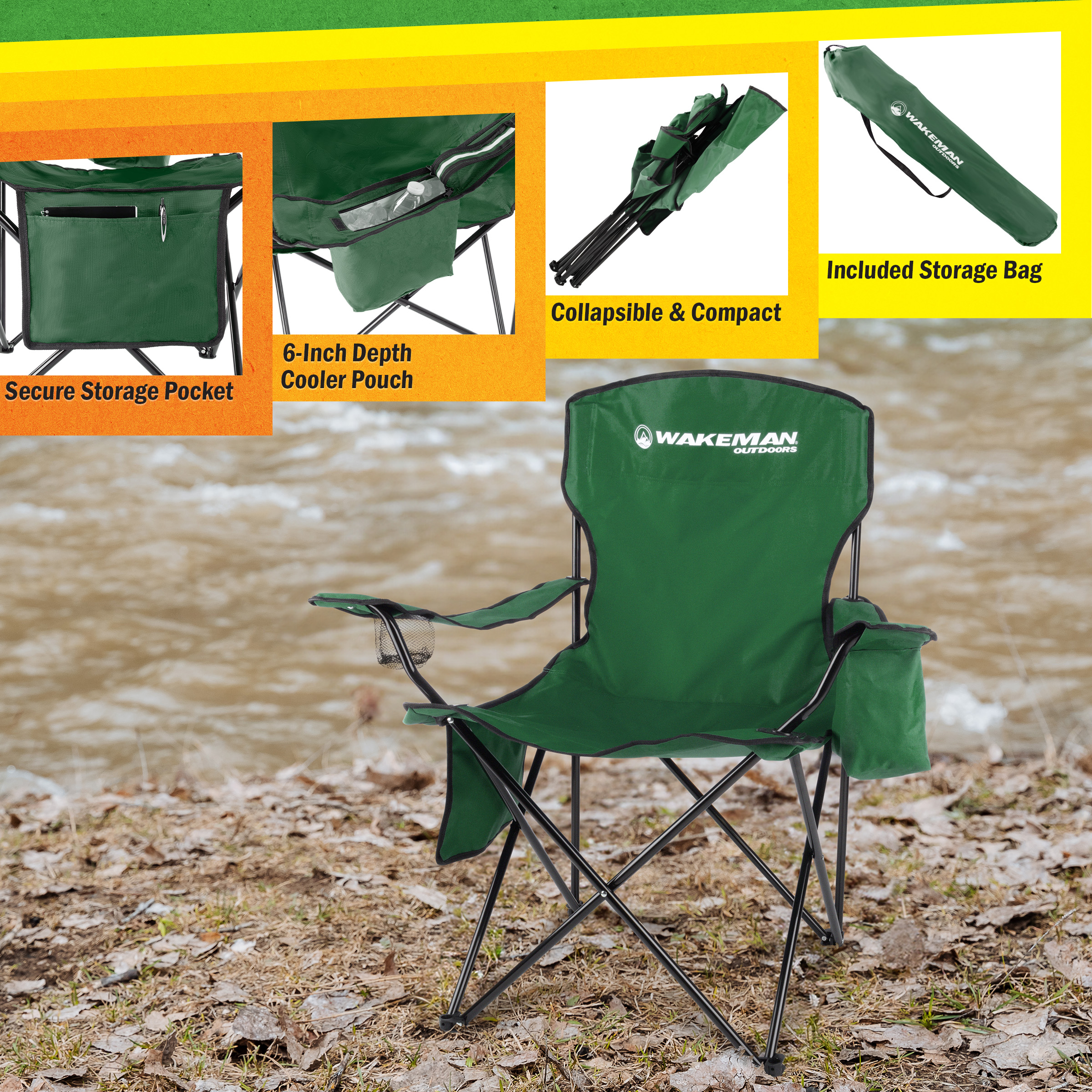 Wakeman 75-CMP1128 Beach-Camping-Chairs - View #4