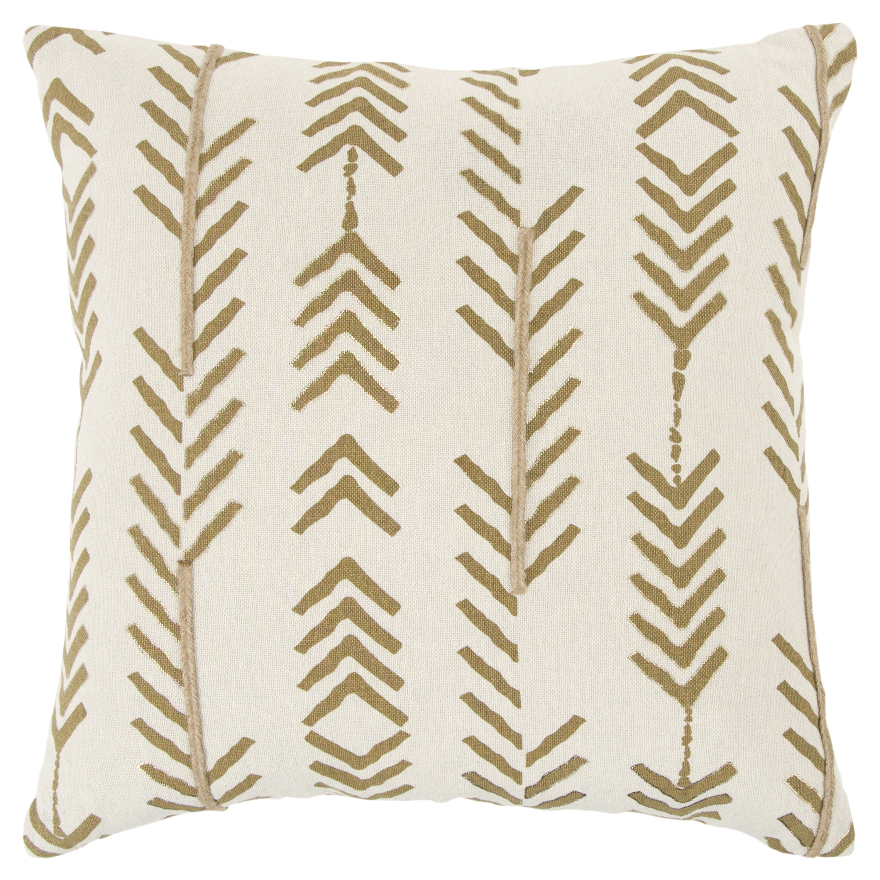 Rizzy Home DOHT13871GLWH2020 Donny Osmond 20-in x 20-in Gold Square Indoor Decorative Pillow