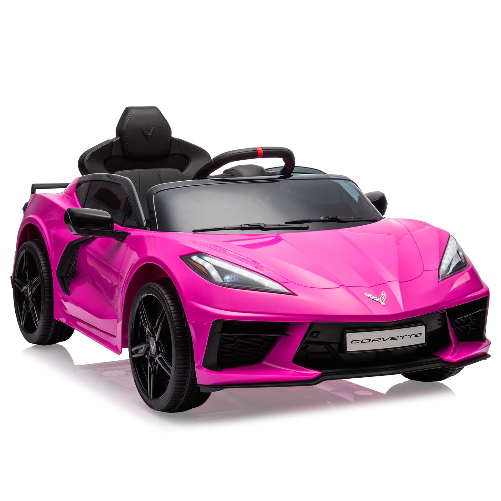 Qeetex SUN-PTO-0Z5K0717 12V Ride On Car for Kids Electric Sports Car with Remote Control Rose Red