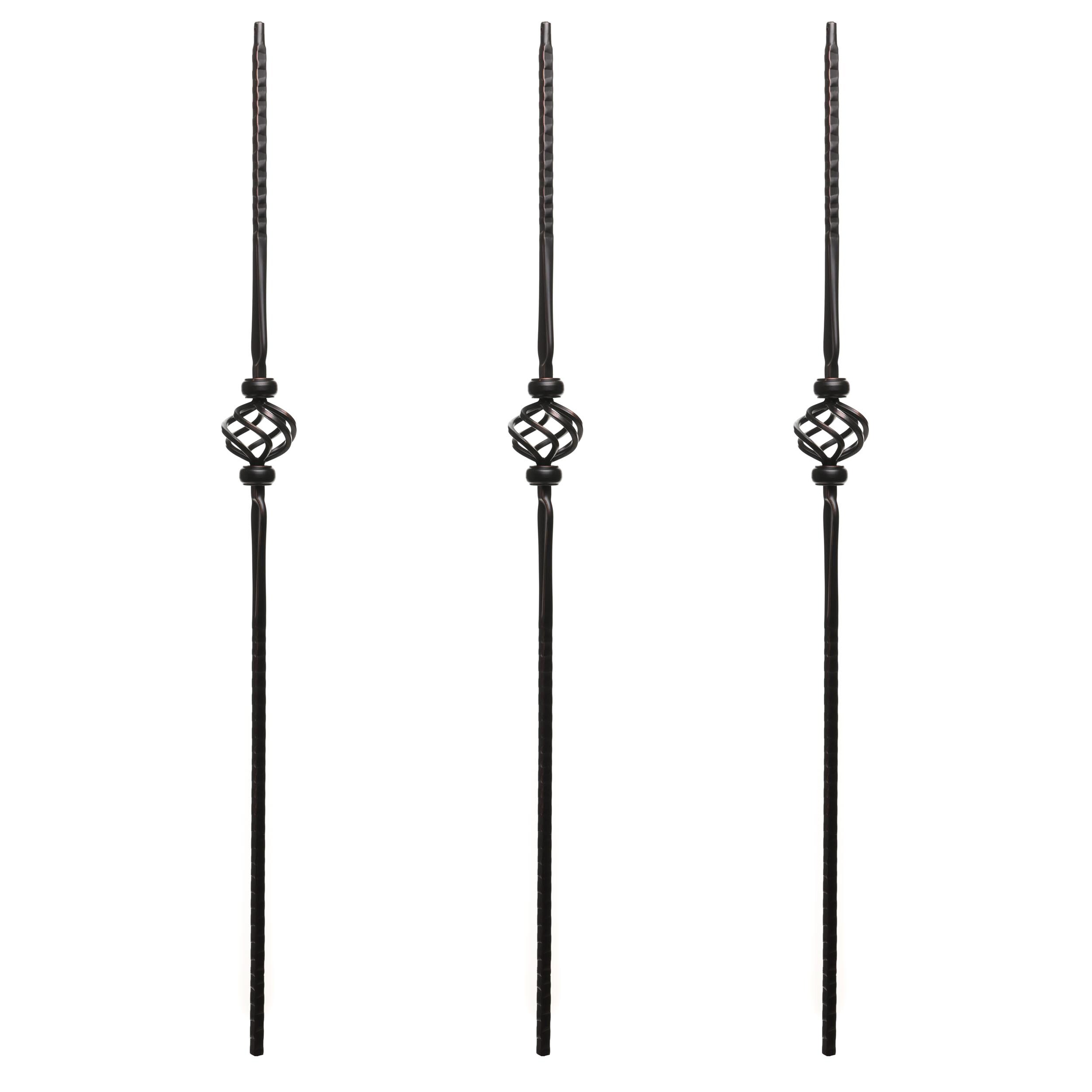 Reliabilt 43 In X 05 In Rubbed Copper Wrought Iron Basket Stair Baluster 3 Pack In The Stair 3489