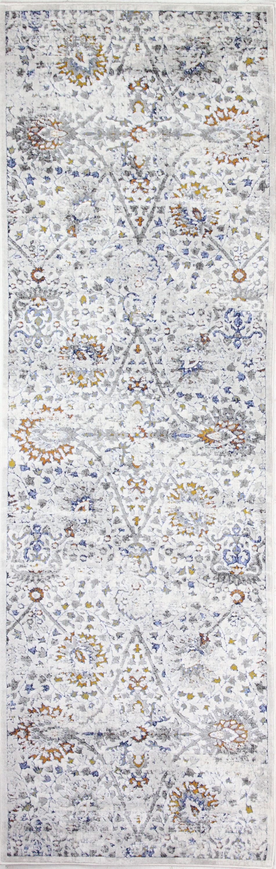 Bashian 649652290966 3 X 8 (ft) Blue Indoor Floral/Botanical Runner Rug