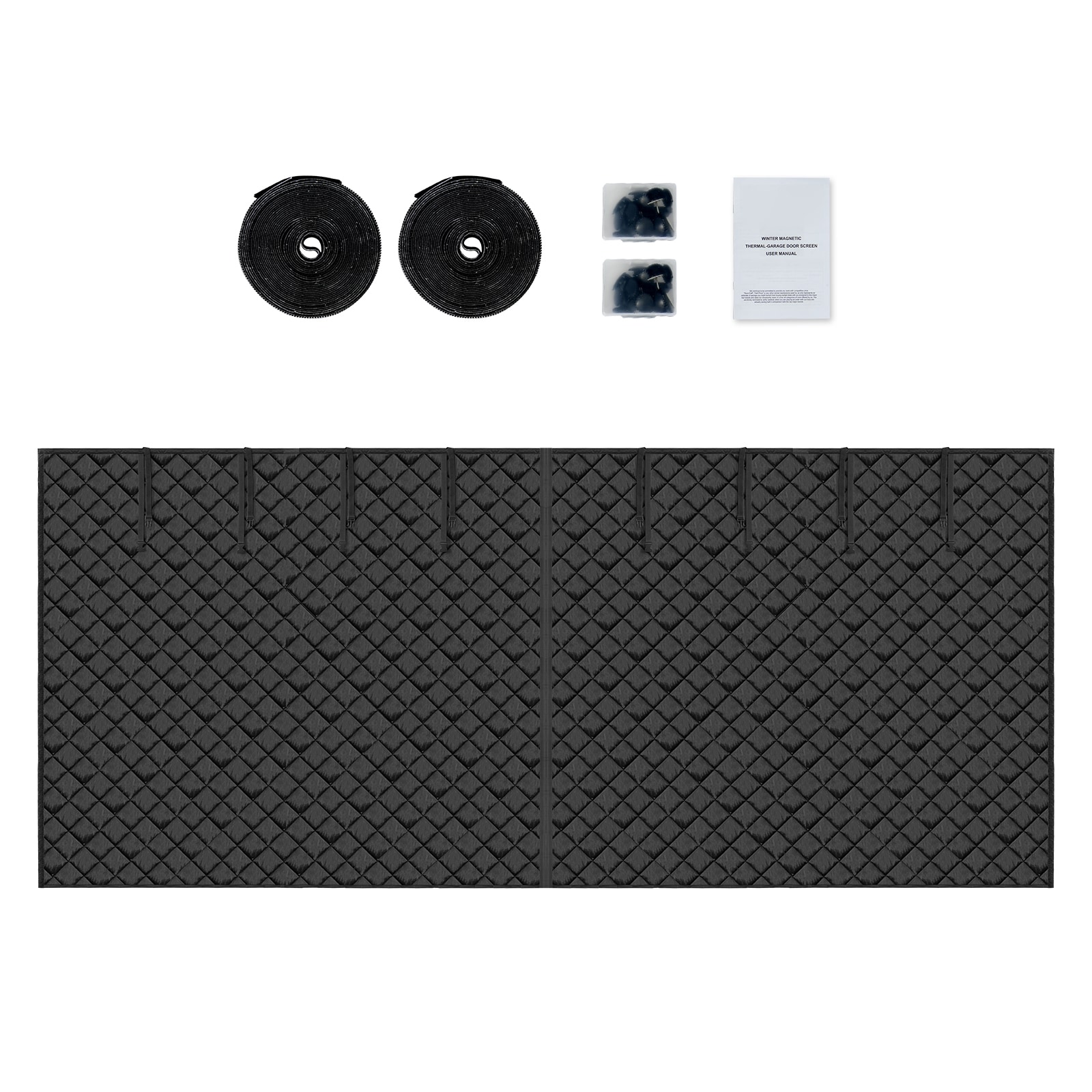 VEVOR Garage Door Screen for Winter 16x7FT Garage Door Insulation Kit Magnetic Thermal Insulated Door Curtain with 300D Oxford Fabric Heavy Duty Weighted Bottom Easy Assembly for Garage Door