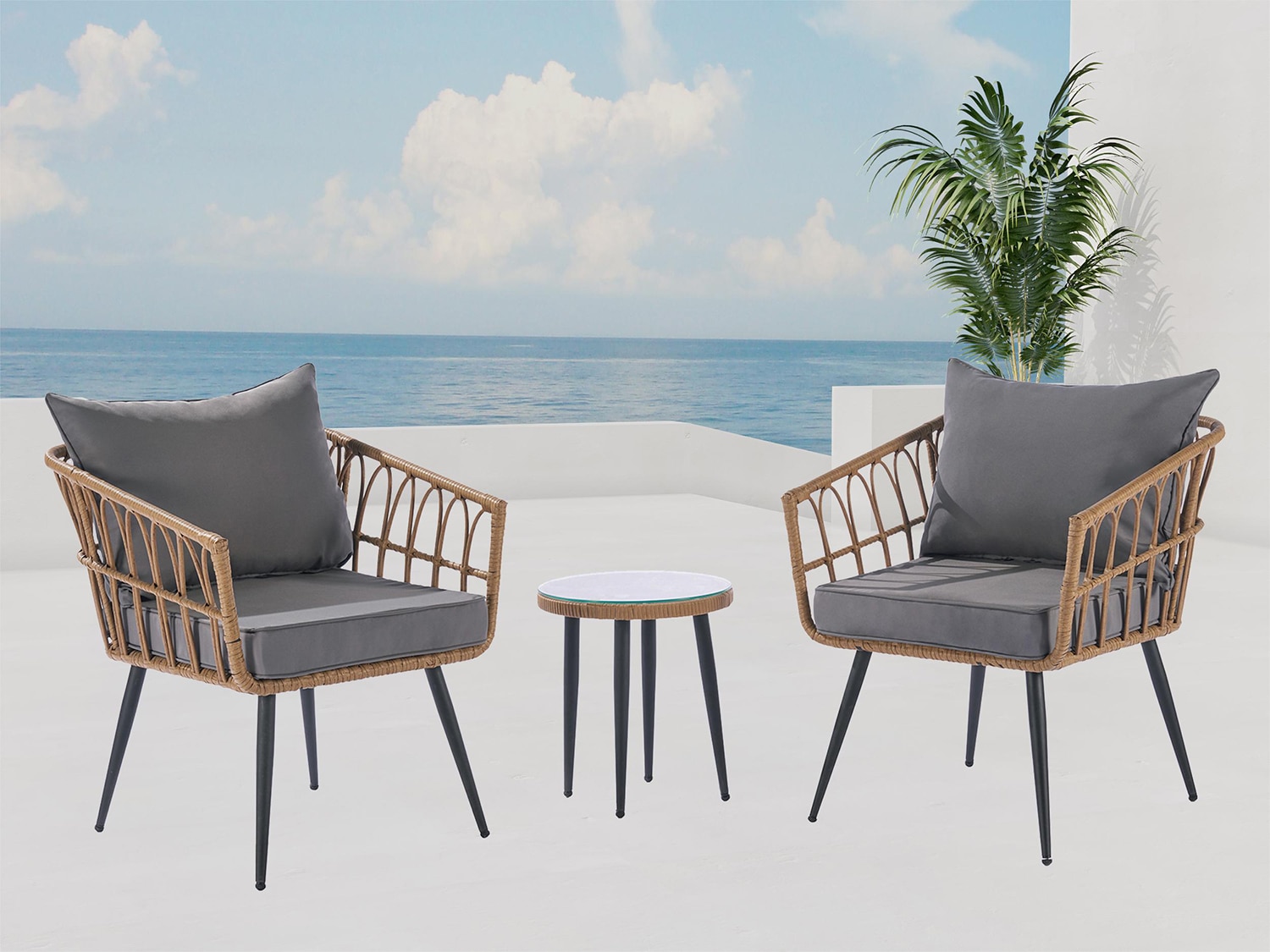 SINOFURN SYB670006GY Patio-Conversation-Sets - View #4