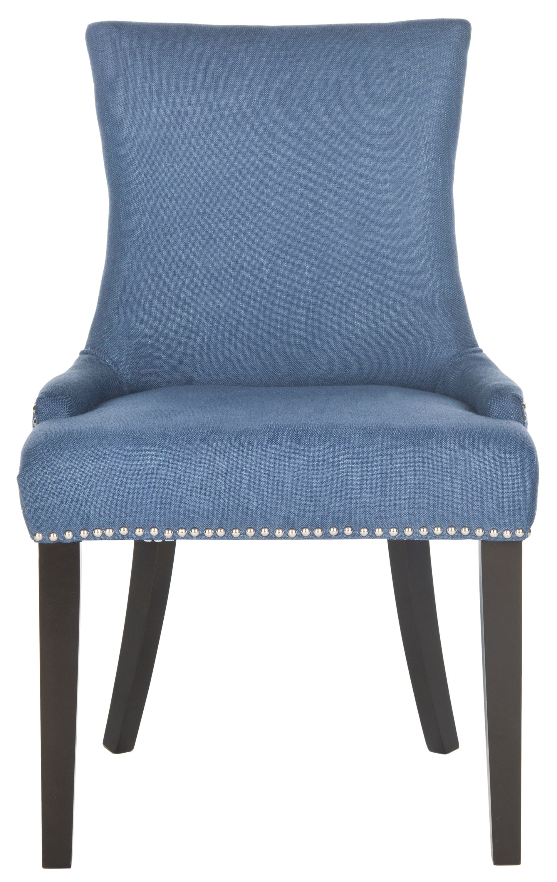 Transitional Linen Upholstered Parsons Side Chair in Blue