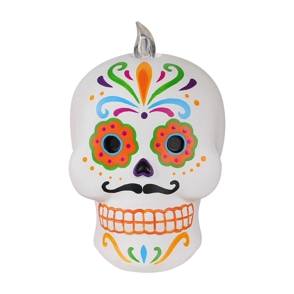 Haunted Living LW37-LG344B 5.5-in Tabletop Lighted Skull Figurine