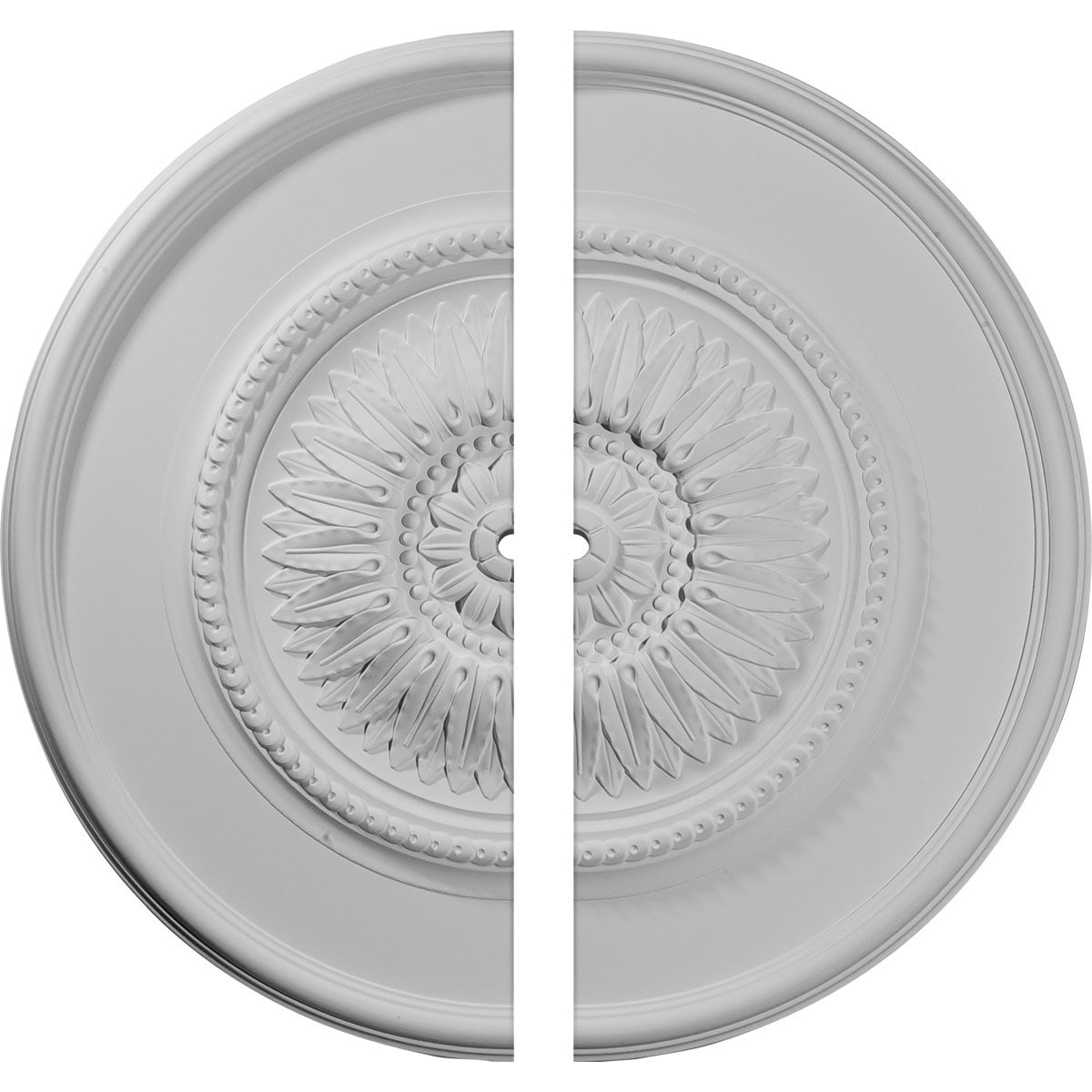 Ekena Millwork CM29WG2-01000 Wigan 29.75-in W x 29.75-in L Architectural White Polyurethane Split Ceiling Medallion