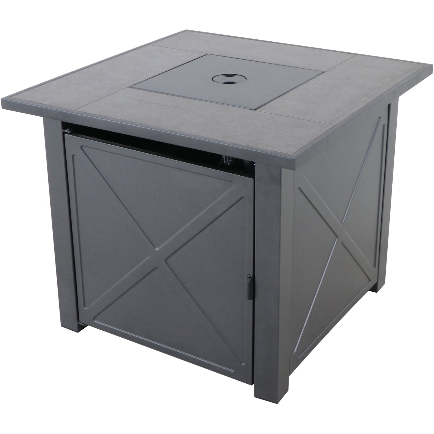 Hanover Naples 30.12-in W Light Gray Portable Steel Square Propane Gas ...