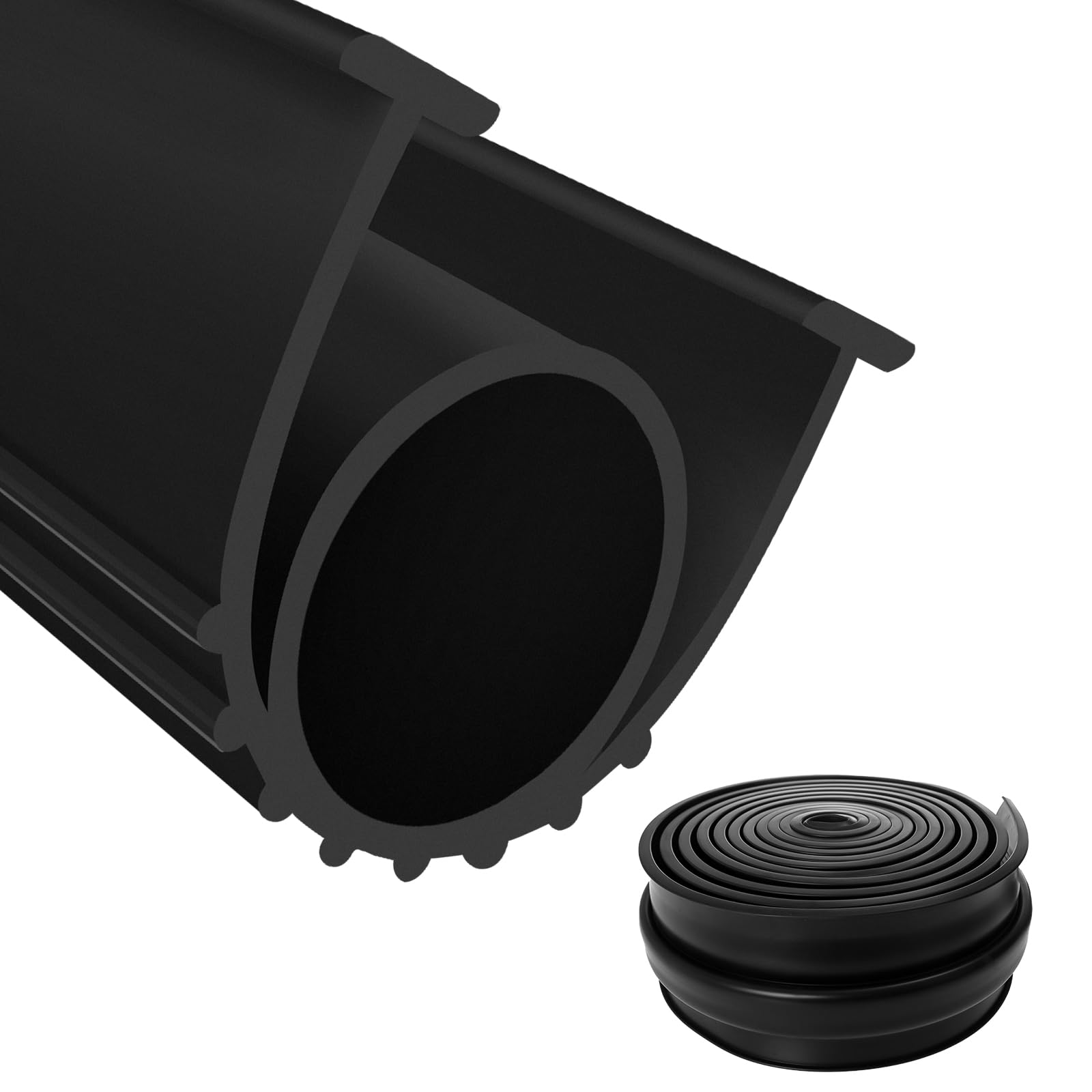 Adrinfly  Garage Door Seal 16 Feet Universal U O Ring Door Threshold Seal with T Ends 5 16 Inch Thick Weatherstripping durable home and garden