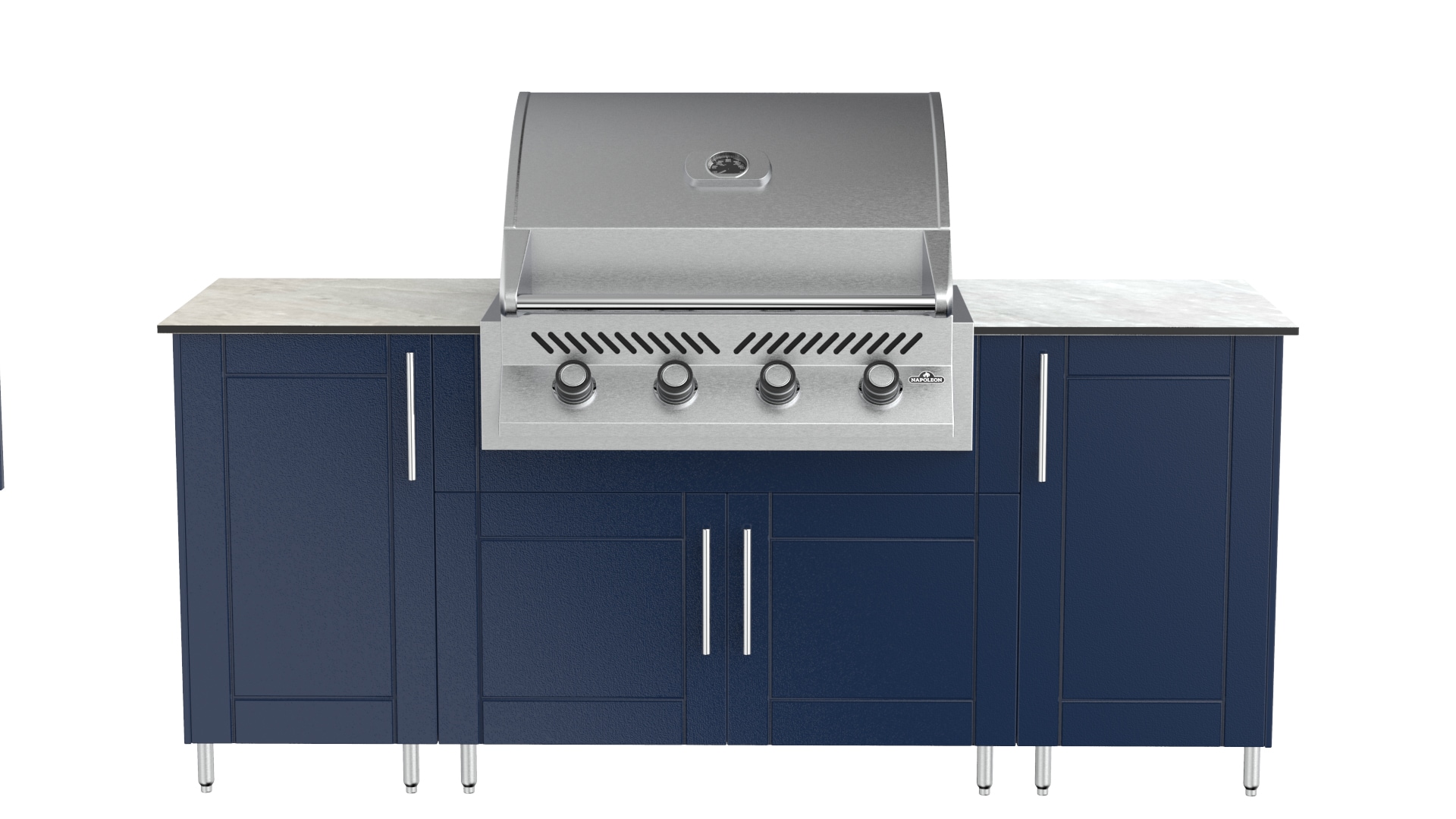 WeatherStrong WSAOS78-SSB Forte Series Sanibel 3 -Piece 80.25-in W x 29.25-in D x 35-in H Modular Outdoor Kitchen Set