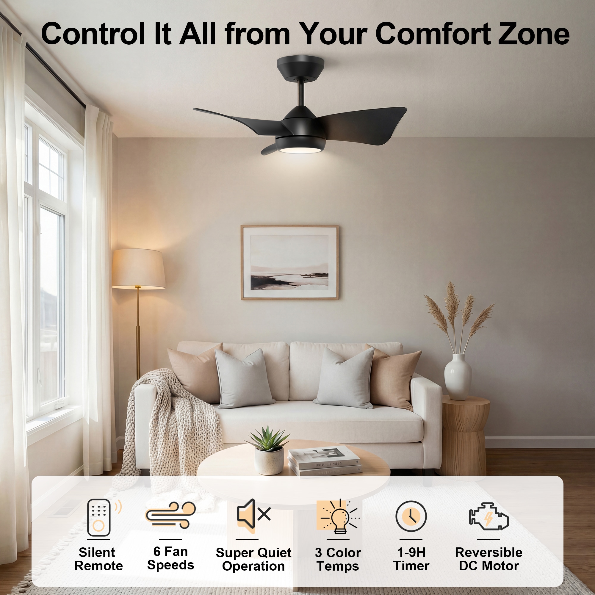 GreenEver CFL-0006-BK Ceiling-Fans - View #5