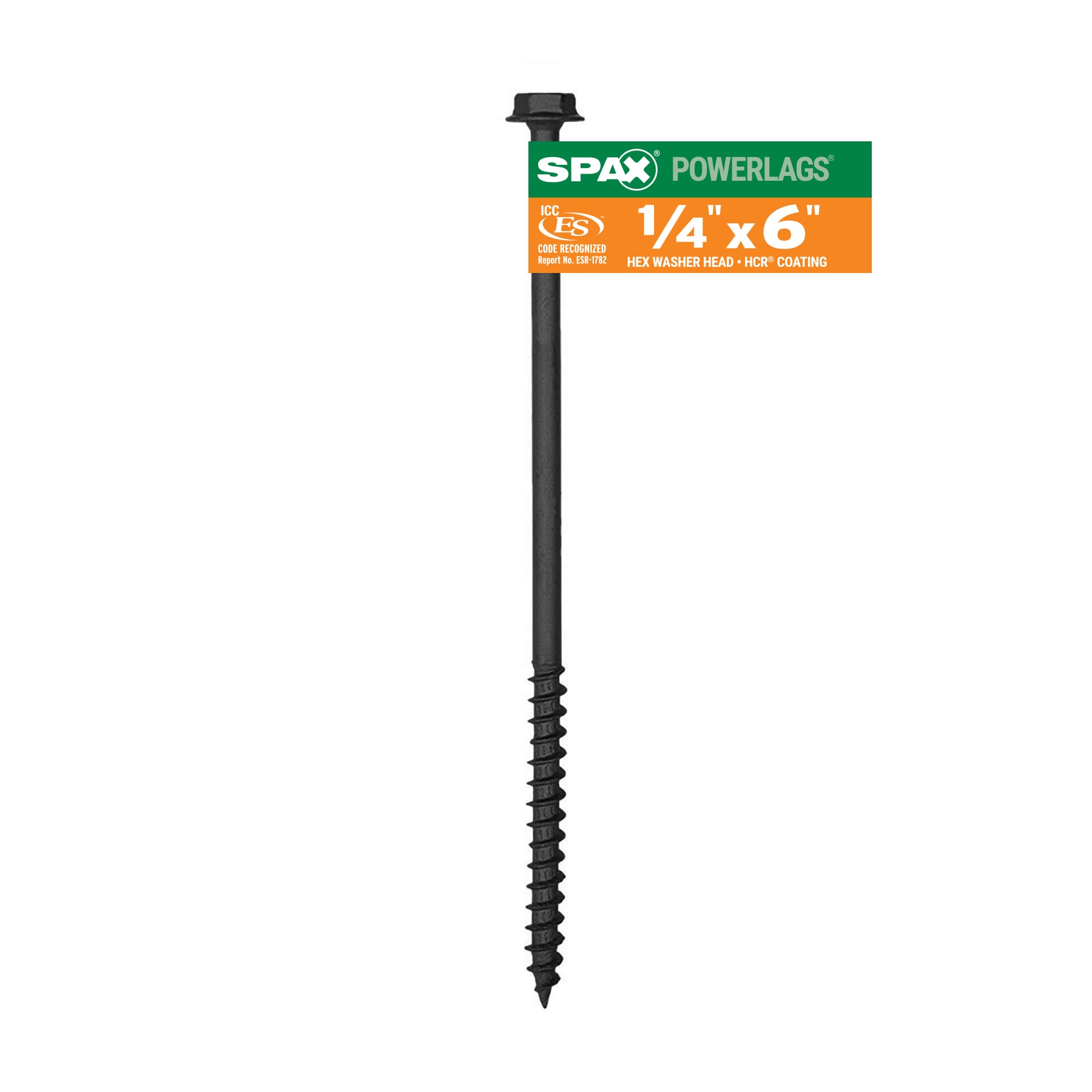 SPAX 4571820701527 1/4-in x 6-in Black Coated Hex -Head Exterior Structural wood screws
