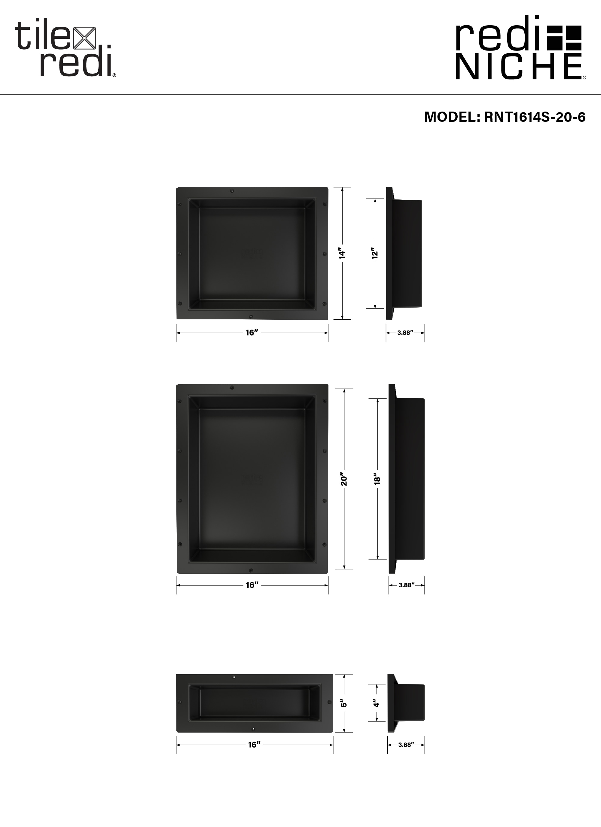 Tile Redi RNT1614S-20-6 Shower-Accessories - View #3