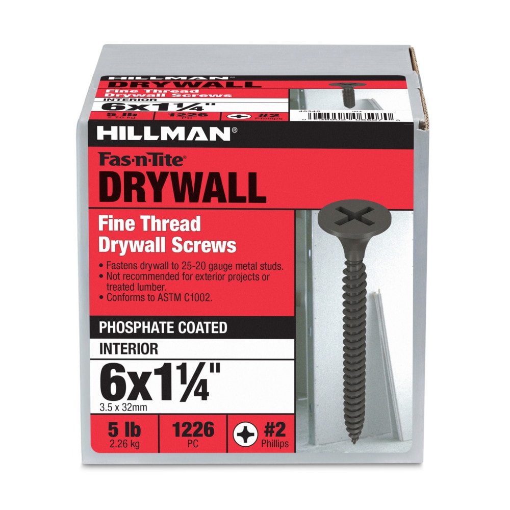 Fas-n-Tite #6 x 1-1/4-in Bugle Fine Thread Drywall Screws 5-lb ( 1226 -Pack )