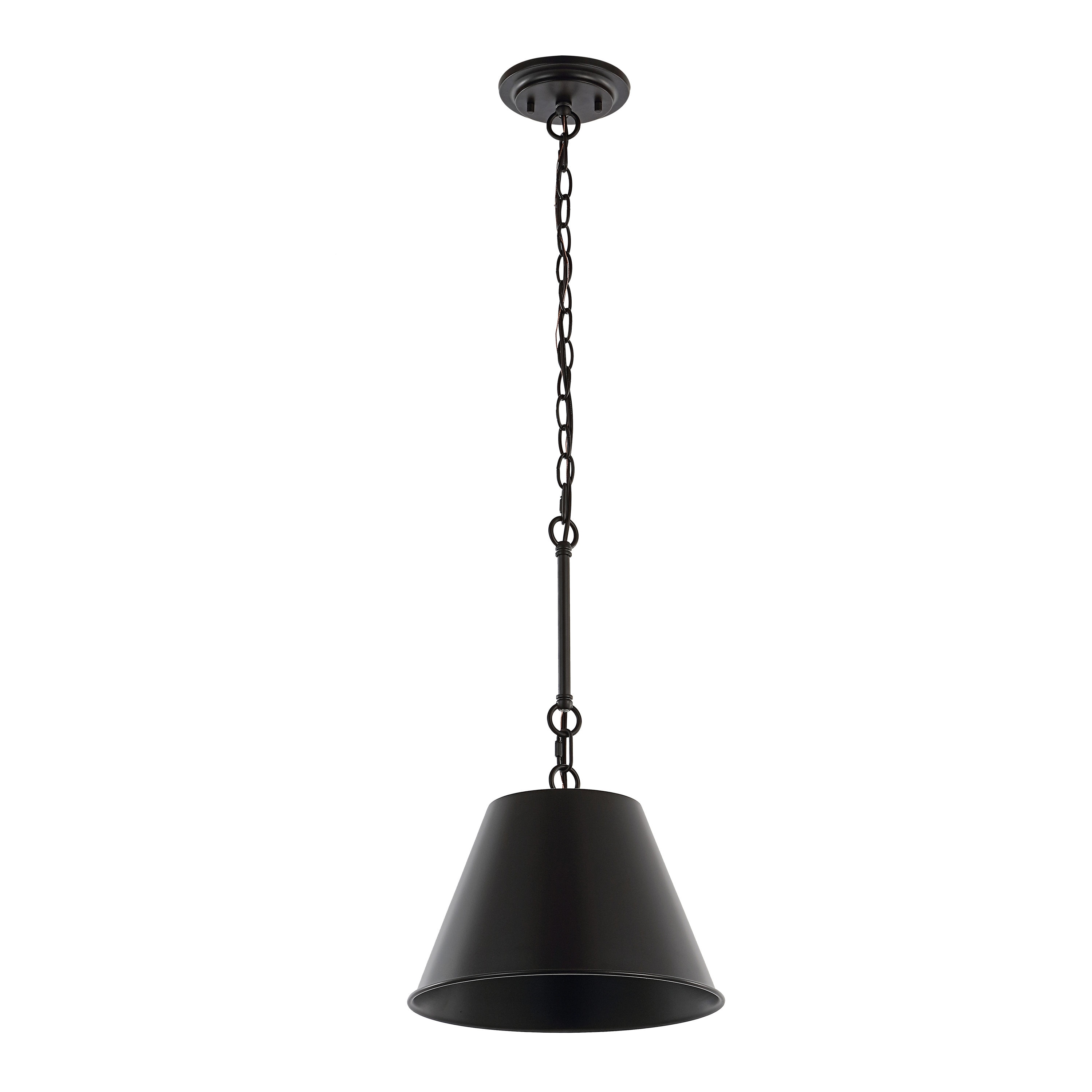 Harper 12" Black Industrial Farmhouse Iron LED Pendant