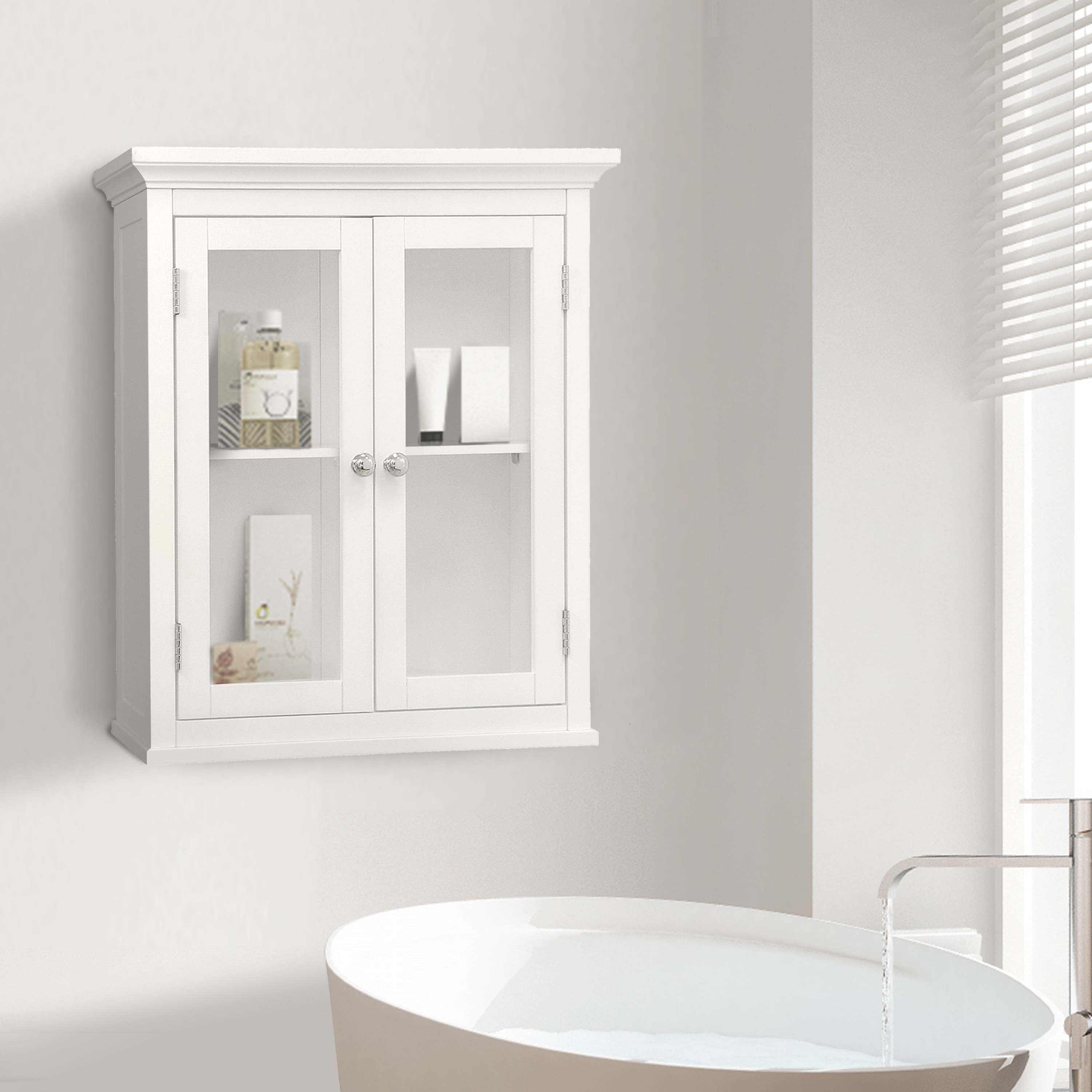 Teamson Home Madison 20-in x 24-in x 7-in White Bathroom Wall Cabinet ...