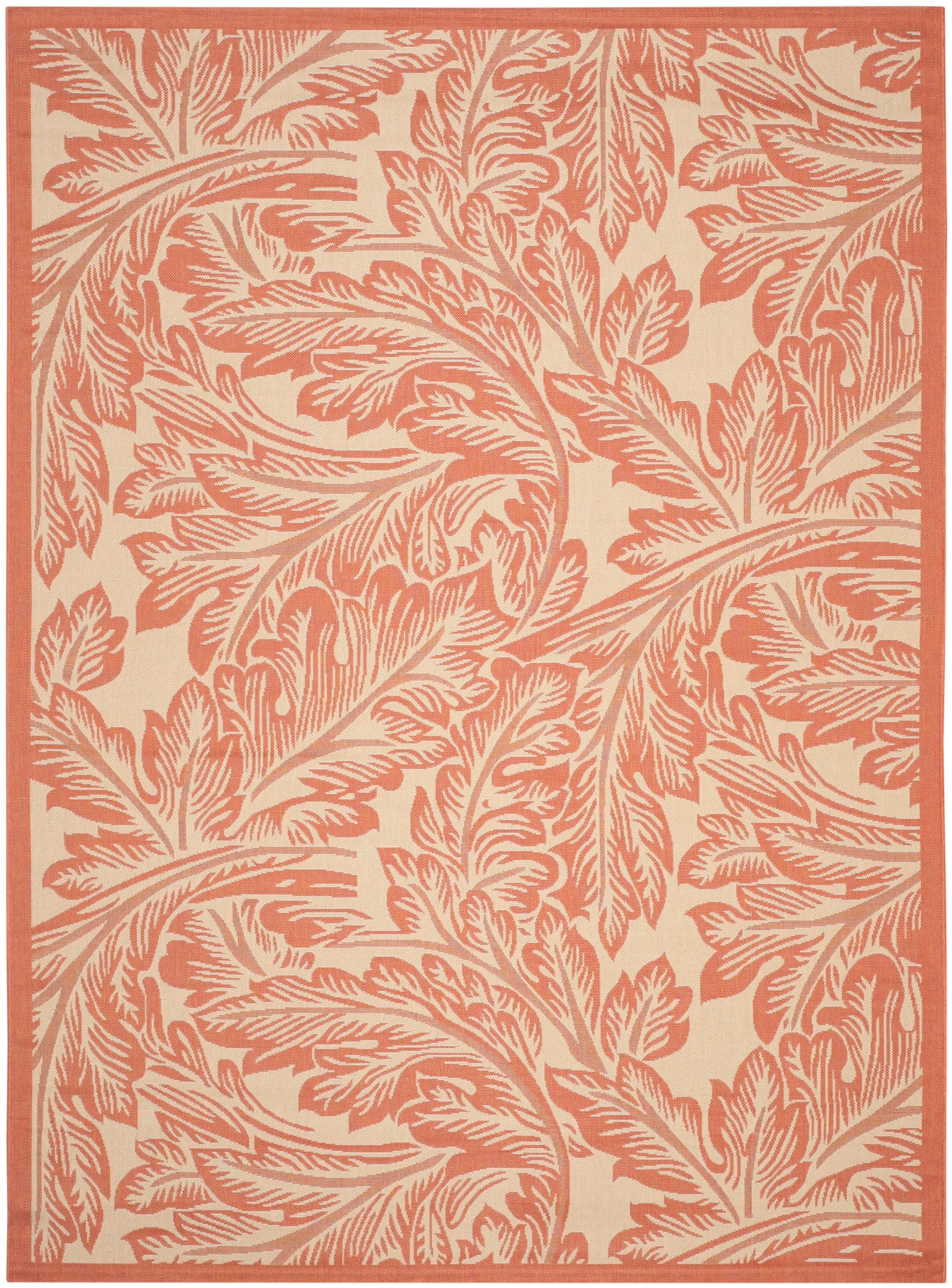 Safavieh CY2996-3201-6 Courtyard Morel 7 x 10 (ft) Loomed Polypropylene Natural/Terra Rectangular Indoor/Outdoor Floral/Botanical Coastal Area rug