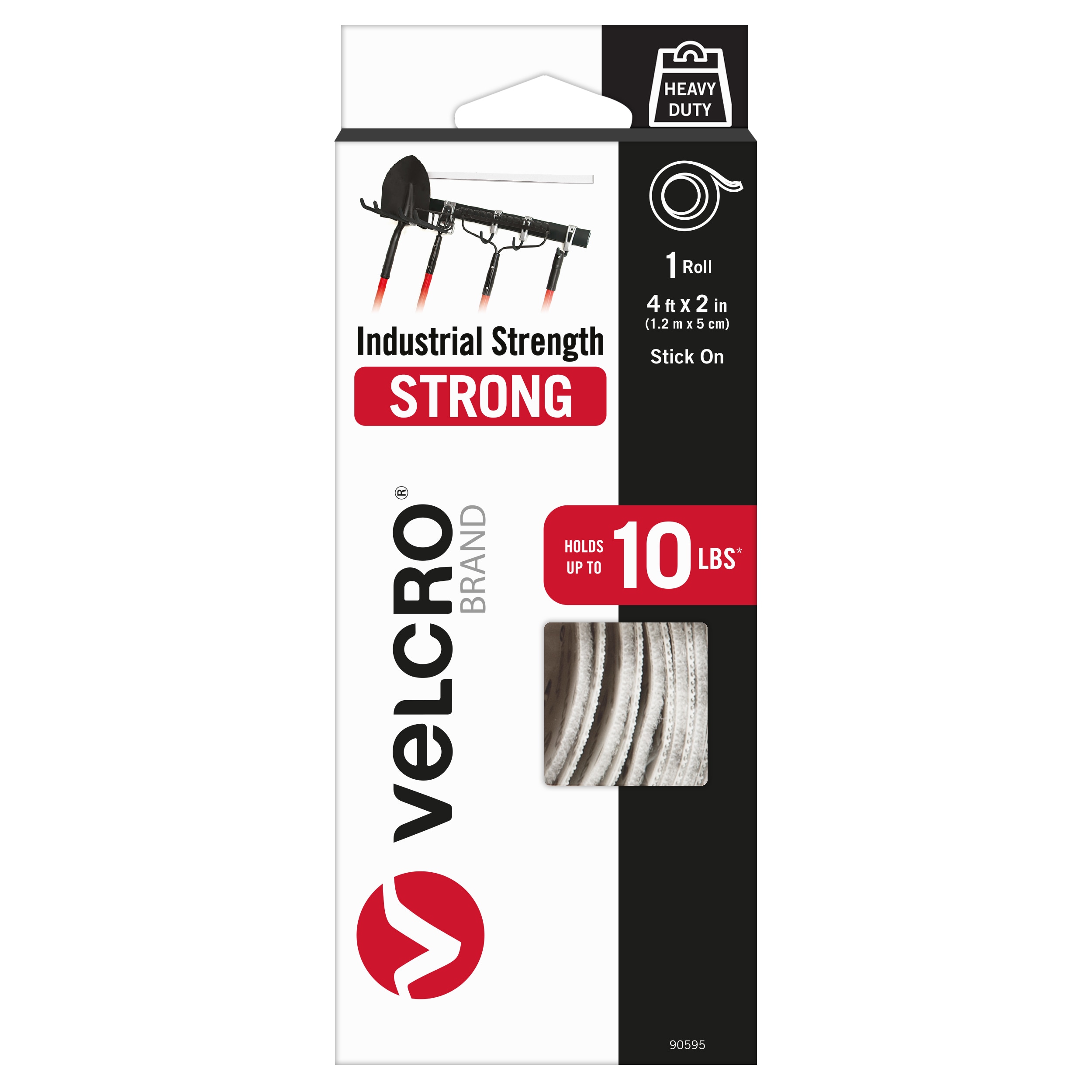 4 Rolls 6 Inch x 10 Feet Hook and Loop Tape Strips with Adhesive