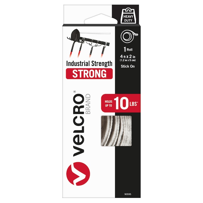 Velcro® Brand Industrial Strength 2 x 4 Hook & Loop Fastener Strips,  White, 2/Pack (90200)