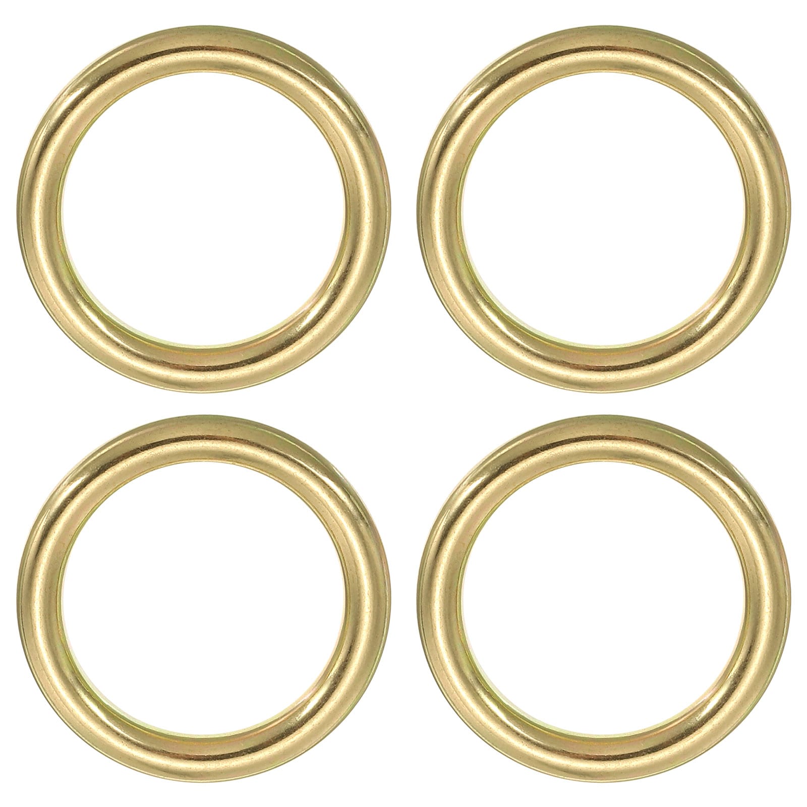 PATIKIL 4pcs Brass O Ring 1-Inch Inner Dia Solid Brass Round Ring Circle Loop Buckle for Leather Craft Purse Bag
