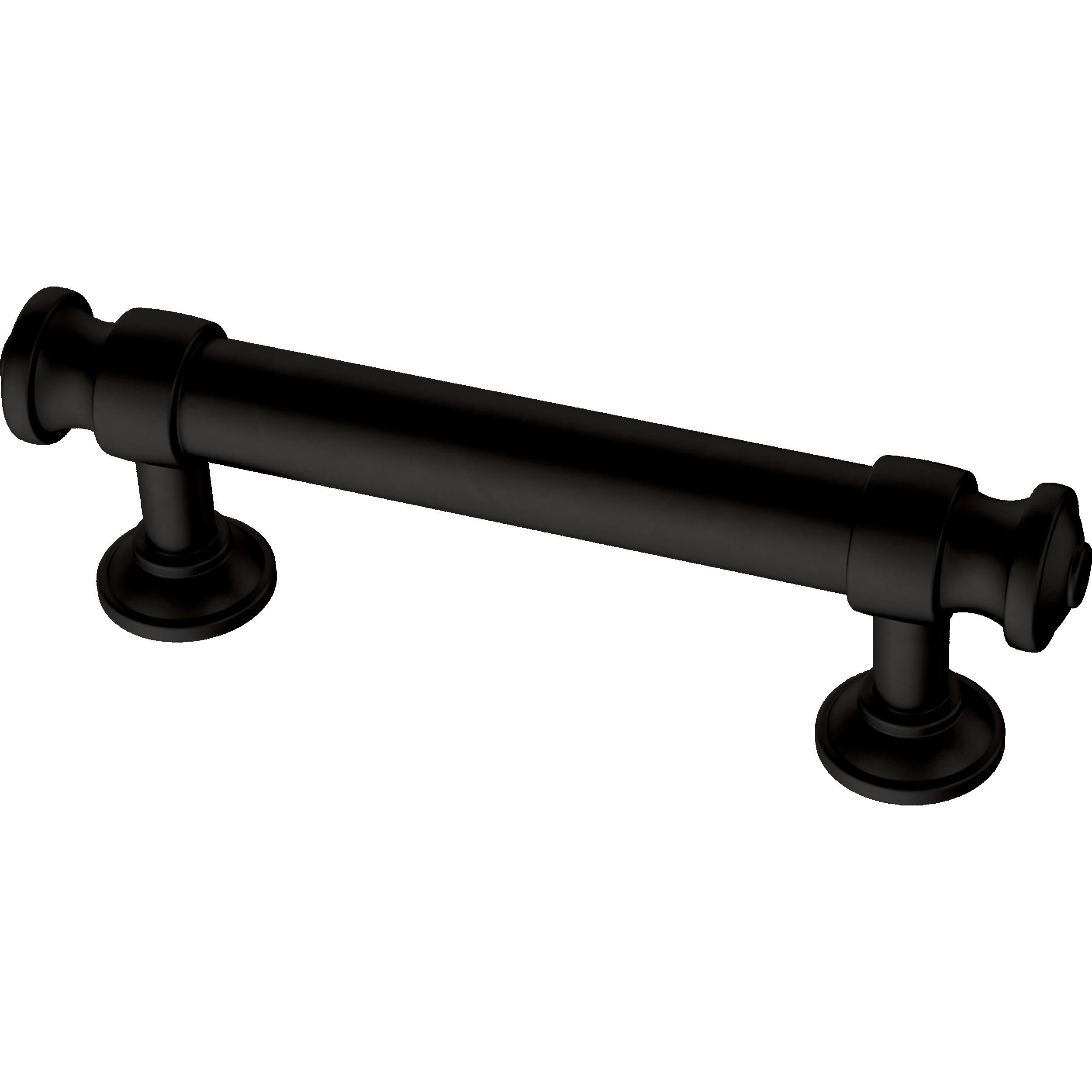 allen + roth P43461W-FB-C Bryn 3-in , 76mm Center to Center Matte Black Cylindrical Bar