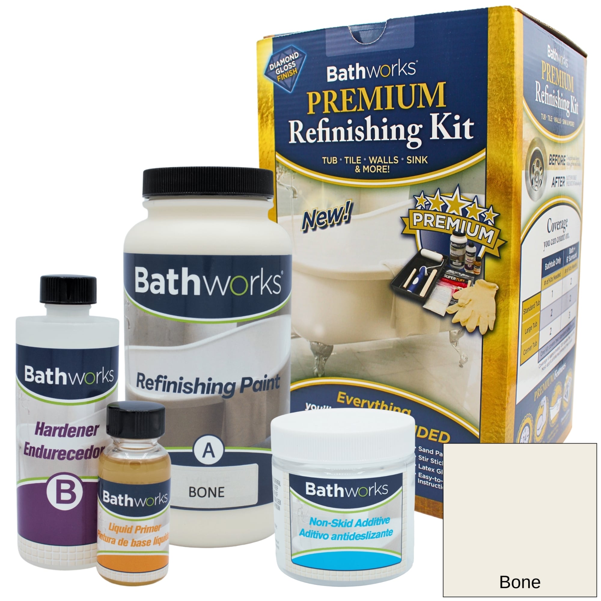 Tub Repair Kit White for Acrylic, Porcelain, Enamel & Fiberglass Tub Repair  Kit for Sink, Shower & Countertop - Bathtub Refinishing Kit for Cracked