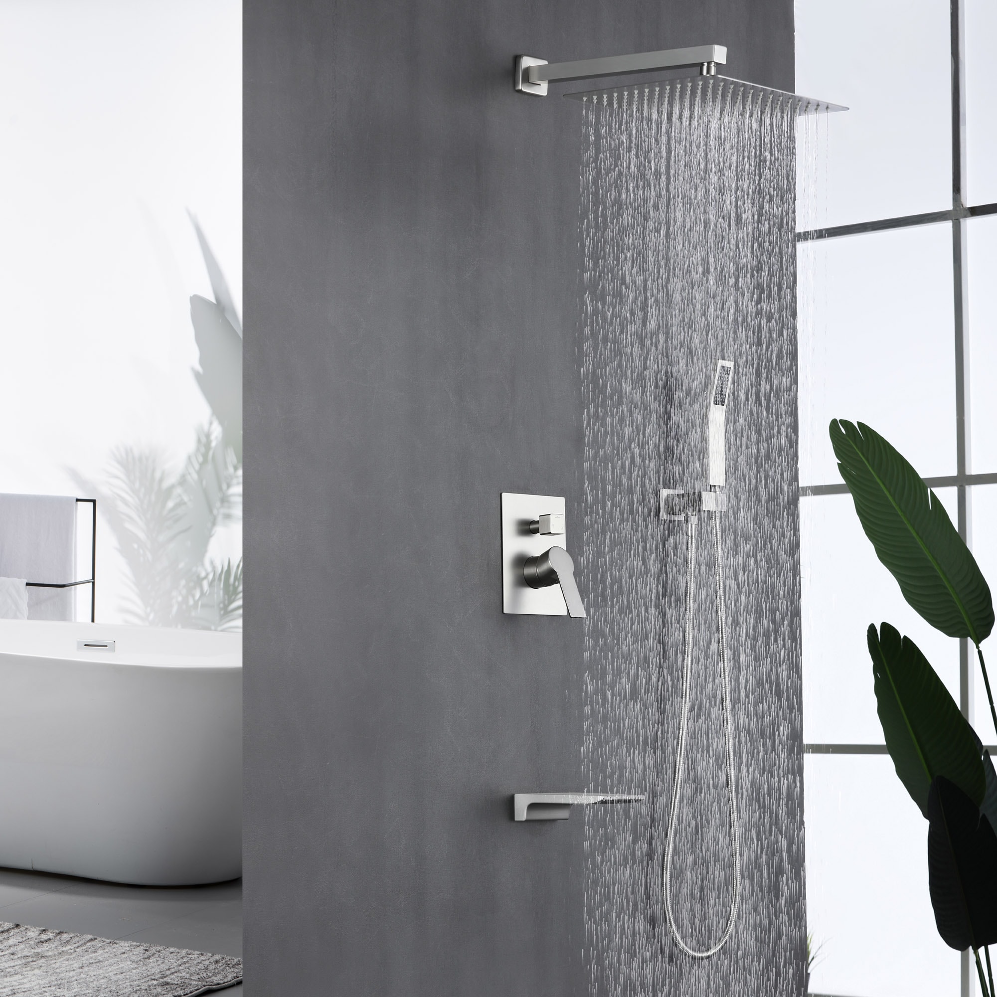 WELLFOR SPA-88016BN-12 Showerhead-Bar-Panels - View #8