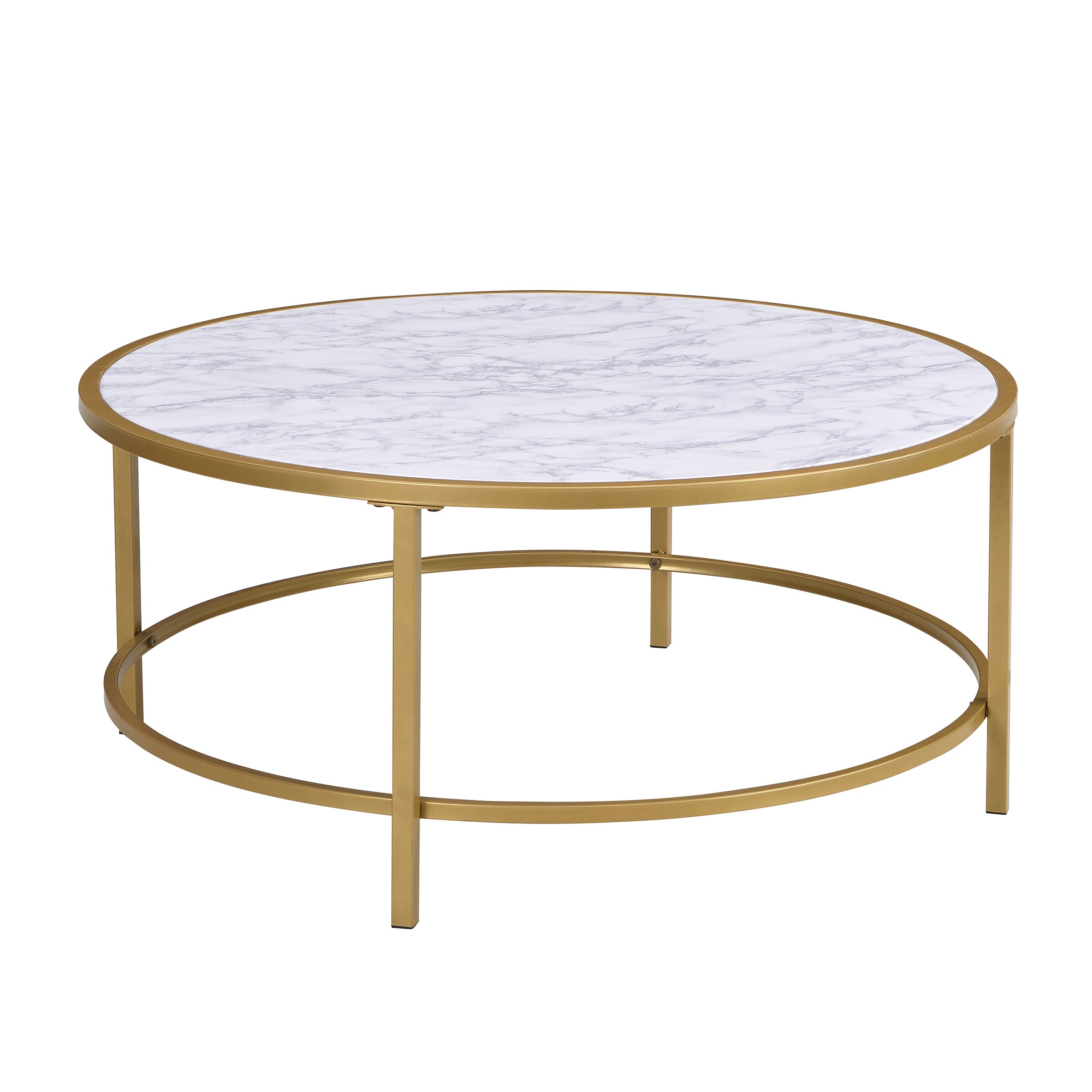 Carolina Cottage White Faux Marble Modern Coffee Table in the Coffee ...