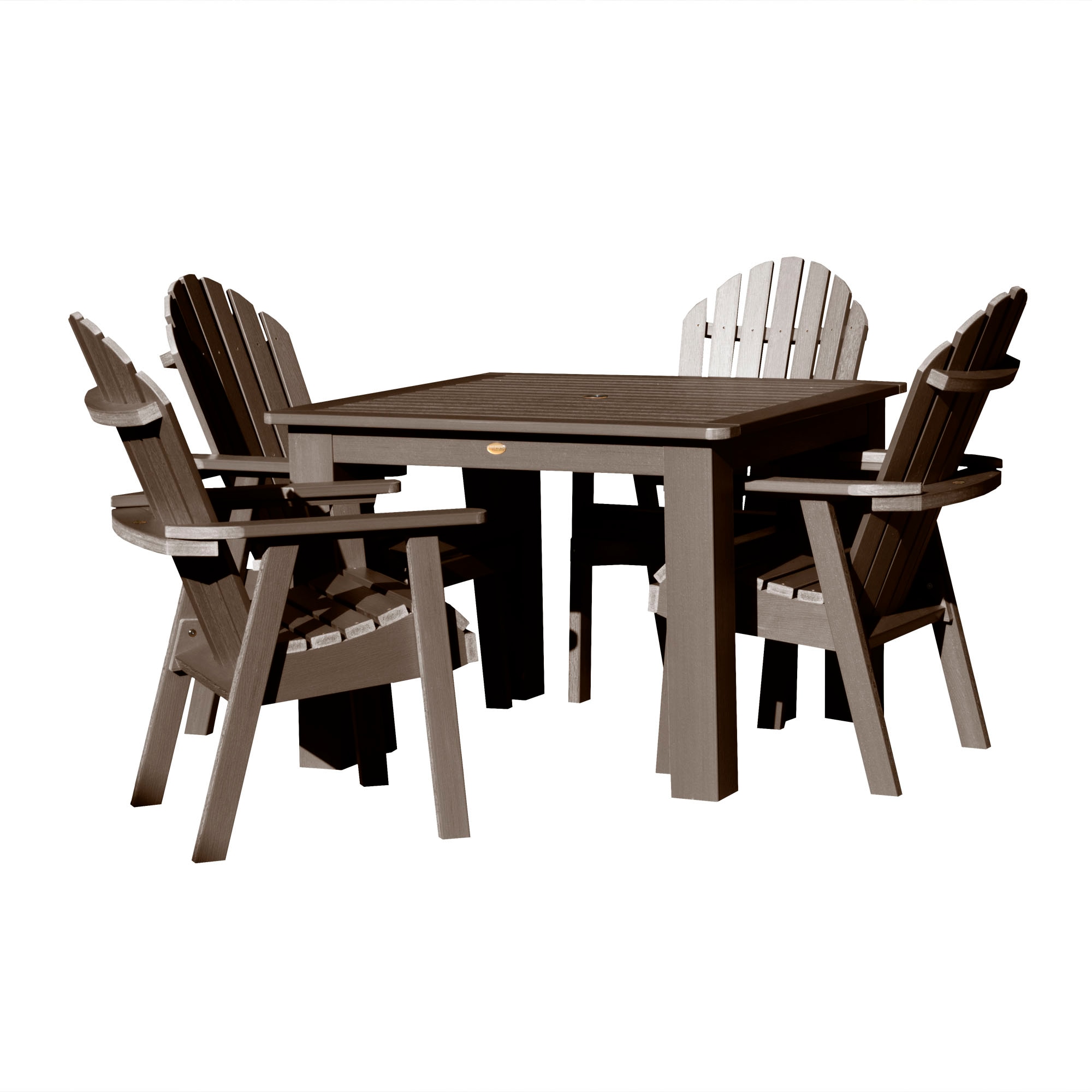 Highwood The Adirondack 5 Piece Brown Patio Dining Set In The Patio