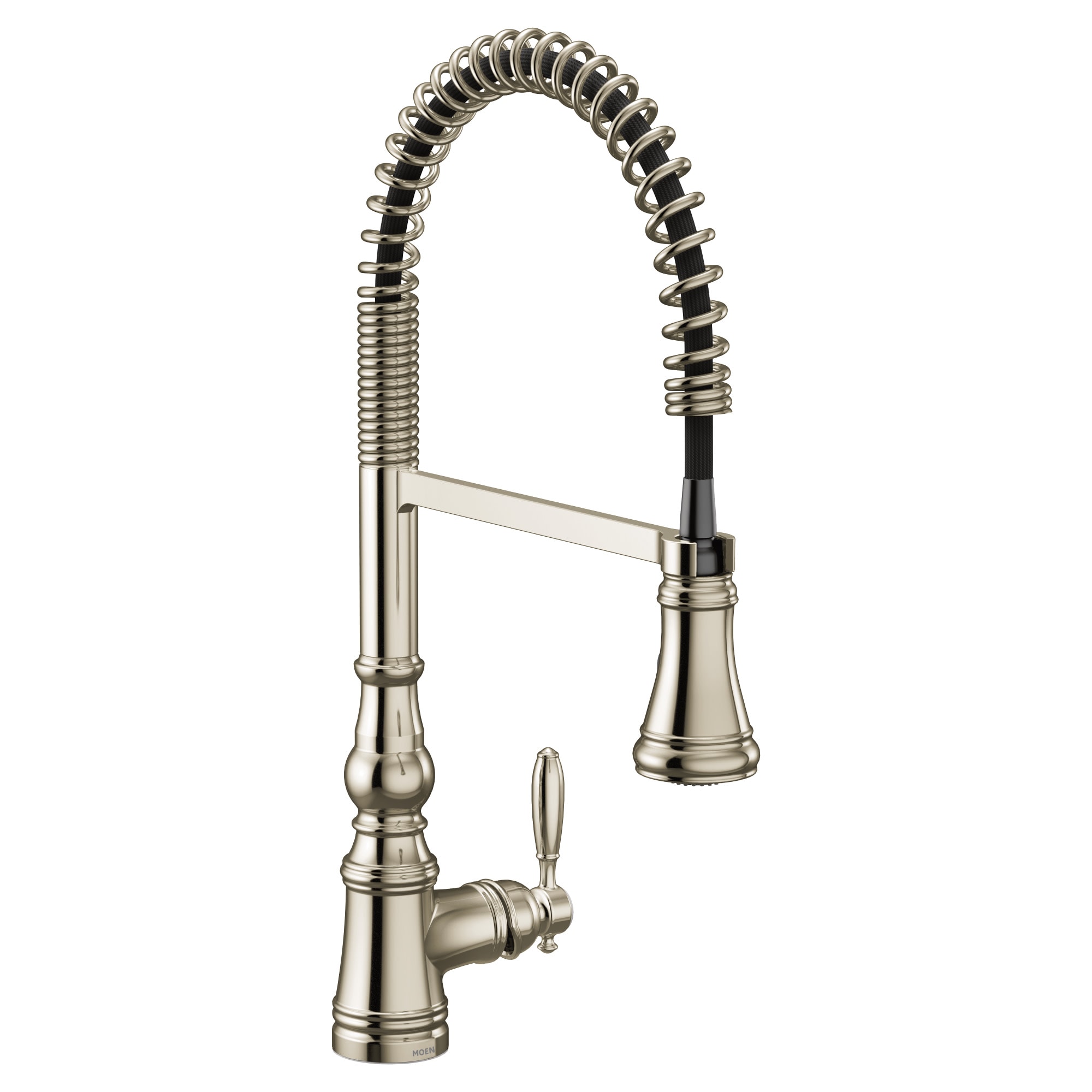 Moen S73104NL Polished Nickel Single Handle Deck-mount Pull-down Kitchen Faucet with Sprayer