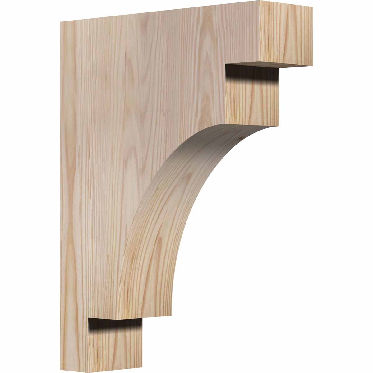 Ekena Millwork COR04X12X16MED00SDF 3.5-in x 12-in x 16-in Mediterranean Unfinished Douglas fir Wood Paintable/Stainable Corbel