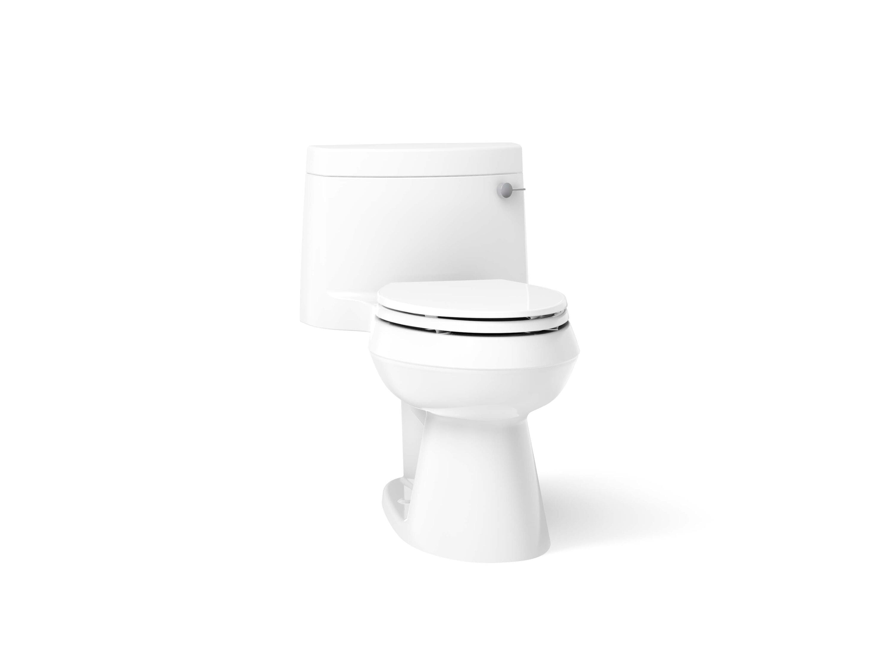 KOHLER 3619-RA-0 Cimarron White Elongated Chair height 12-in Rough-In WaterSense 1.28 GPF Single Slow Close Feature 1-piece Toilet