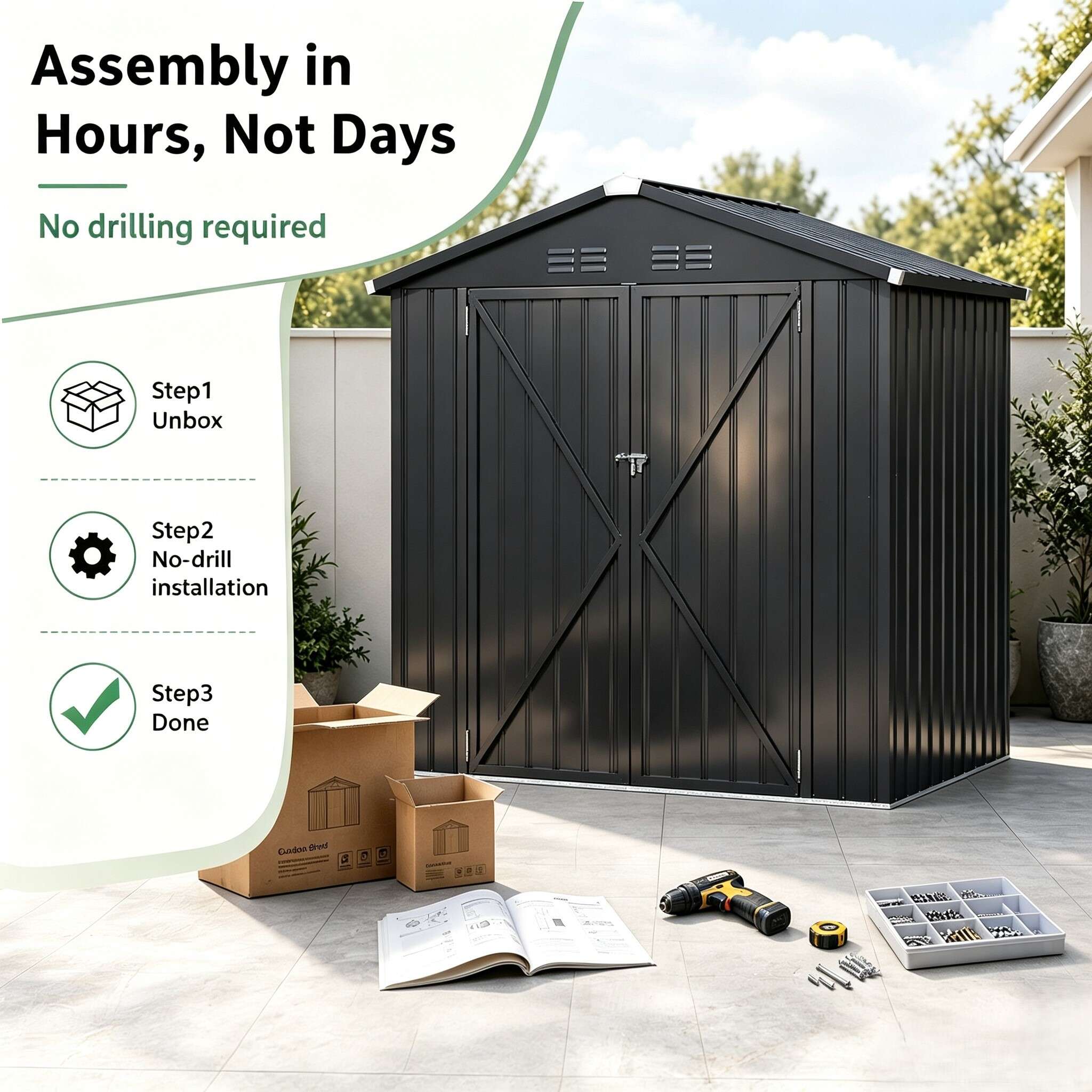 YODOLLA 16207DG-Y-LS02 Metal-Storage-Buildings-Sheds - View #3