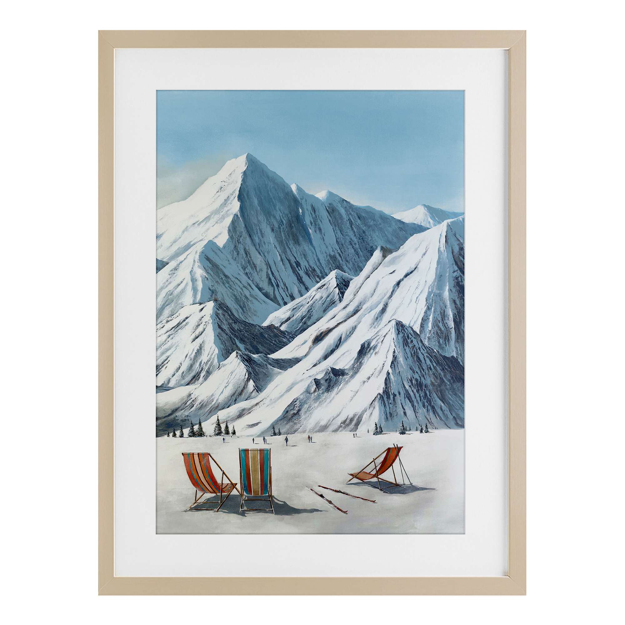 Stupell Industries Winter Slopes Lounging Brown Framed Print Under Glass 14 x 20