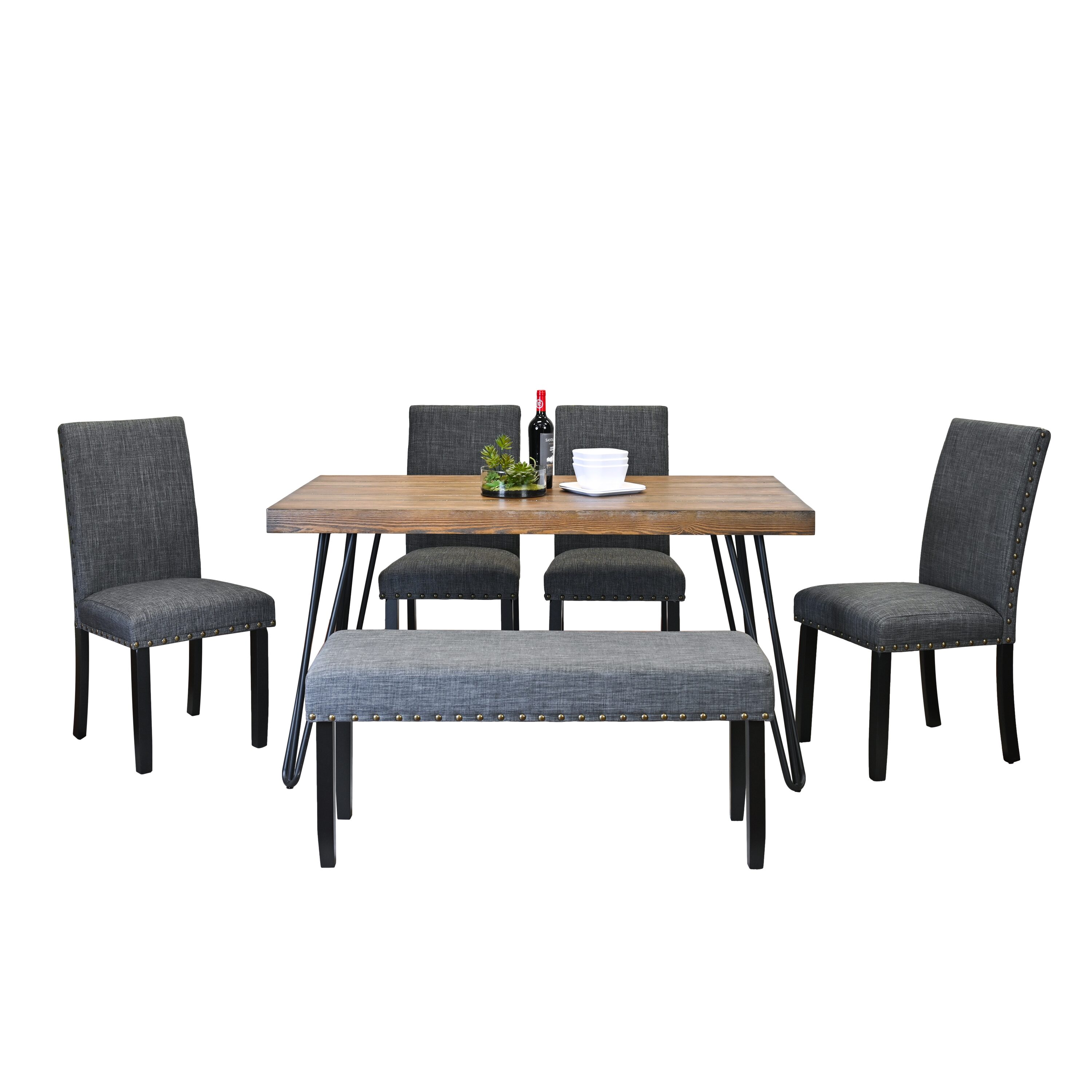 Roundhill Furniture T8741C162X2-CB162GY Dining-Sets - View #2