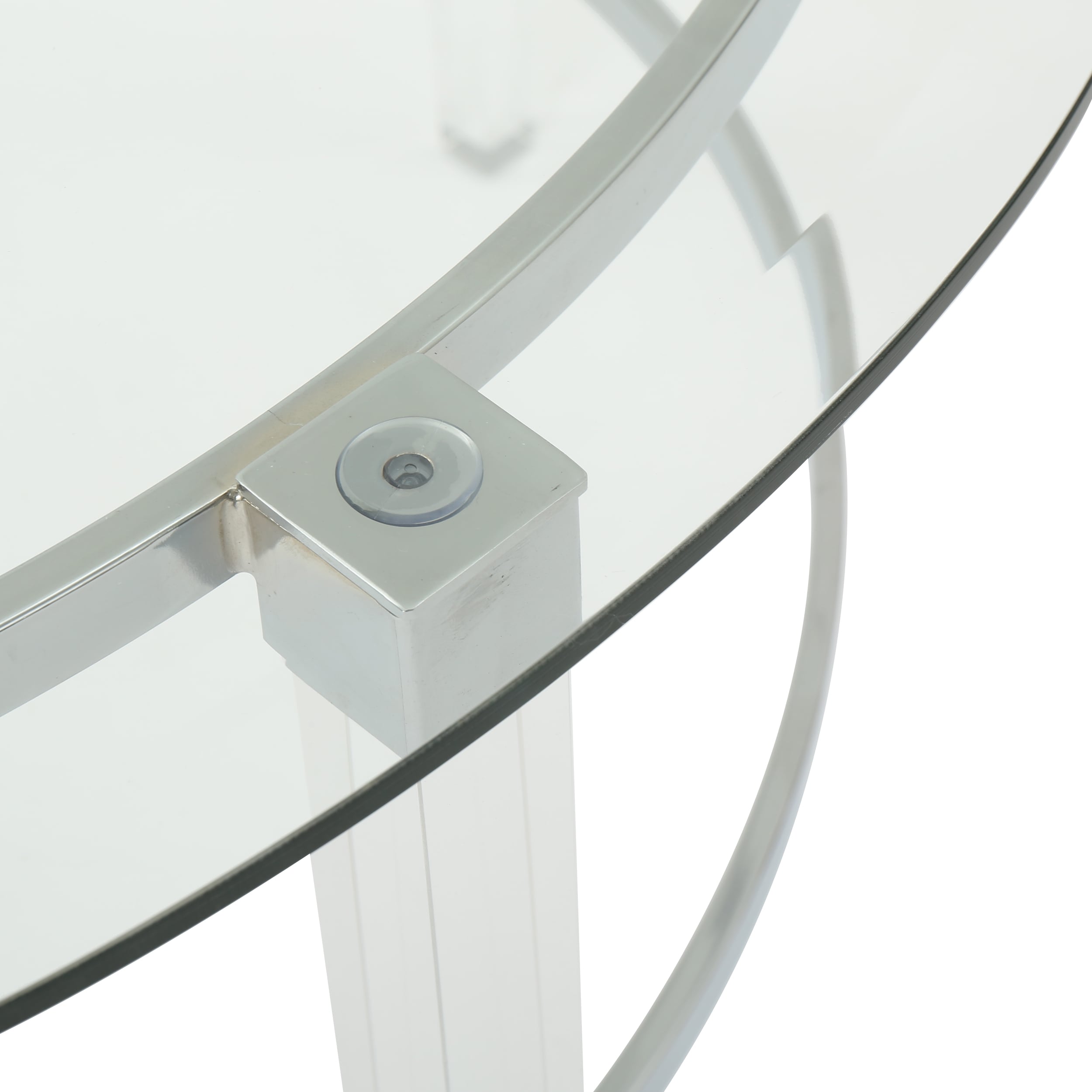 Elowen Round Clear Glass and Metal Coffee Table
