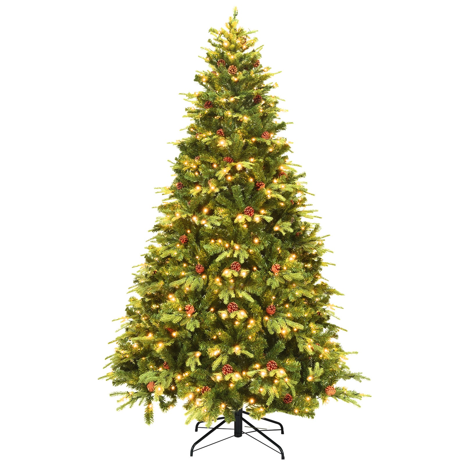WELLFOR CM-HWY-20636 7.5-Feet Pre-lit Artificial Christmas Tree with White LED Lights