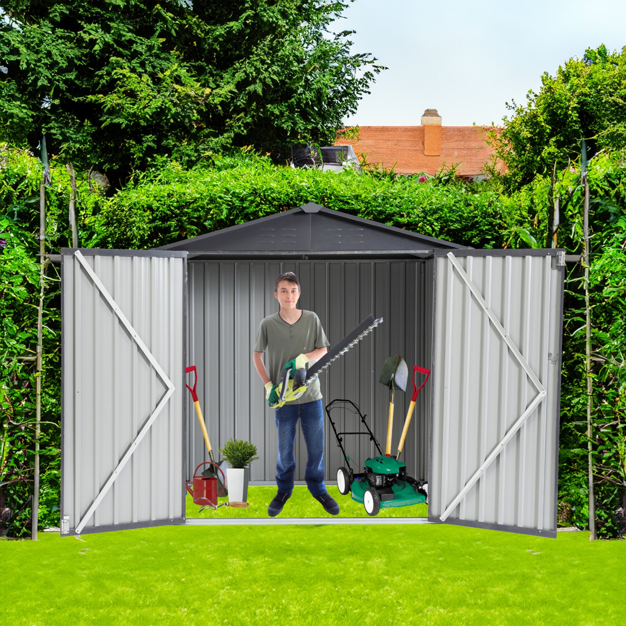 BABOOM BOM-33745G-OR Metal-Storage-Buildings-Sheds - View #2