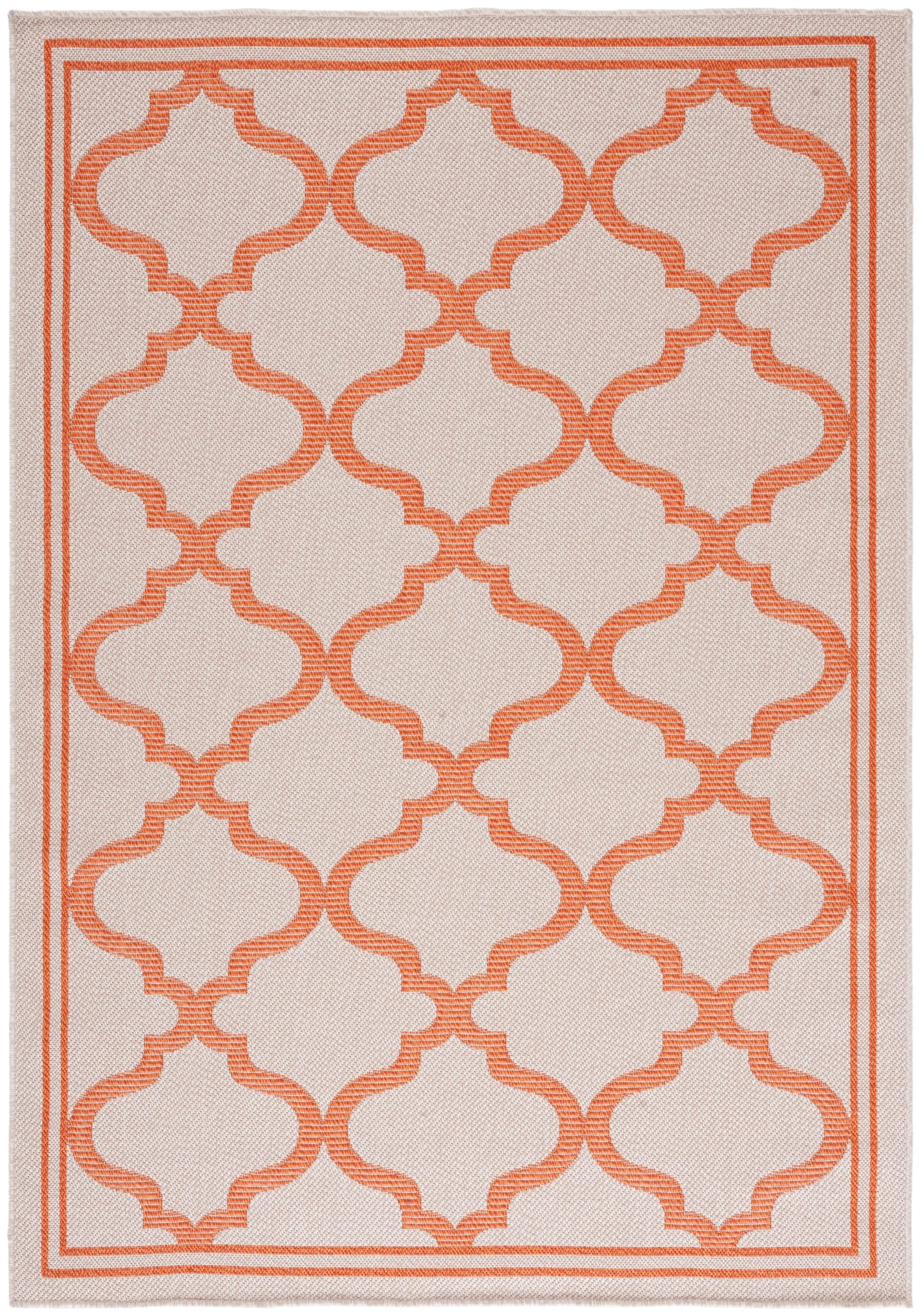 Safavieh BMU810F-8 Bermuda 800 Mercy 8 x 10 (ft) Loomed Polypropylene Ivory/Rust Rectangular Indoor/Outdoor Trellis Farmhouse/Cottage Area rug