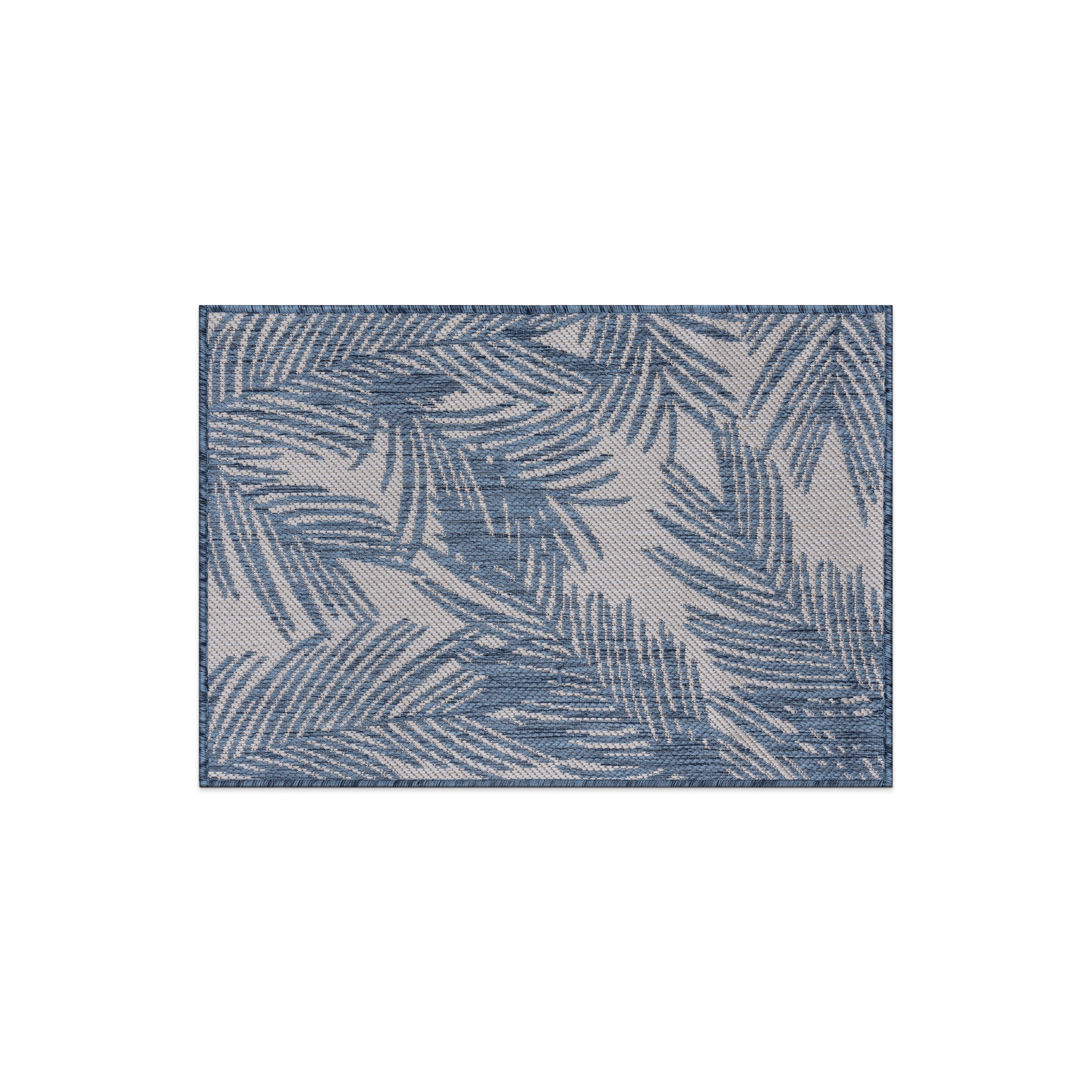 World Rug Gallery 117BLUE2X3 Summer 2 x 3 (ft) Loomed Polypropylene Blue Rectangular Indoor/Outdoor Floral/Botanical Tropical Area rug