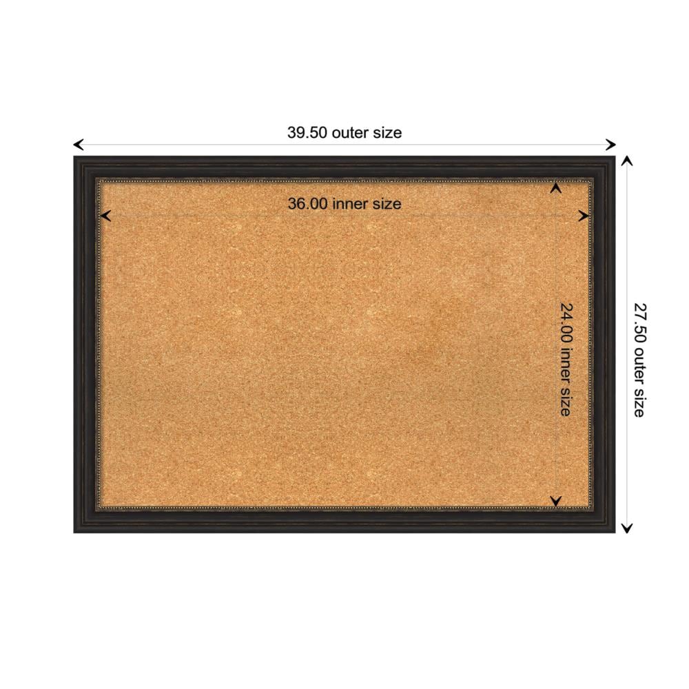 Natural Cork Bulletin Board with Bronze Beaded Frame