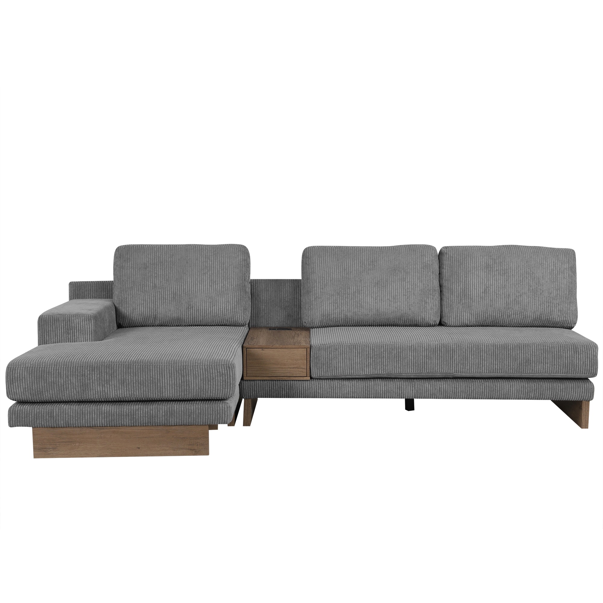 Bybafun YA3700495 114-Inches Modern Gray 3 -seater Reclining Sectional