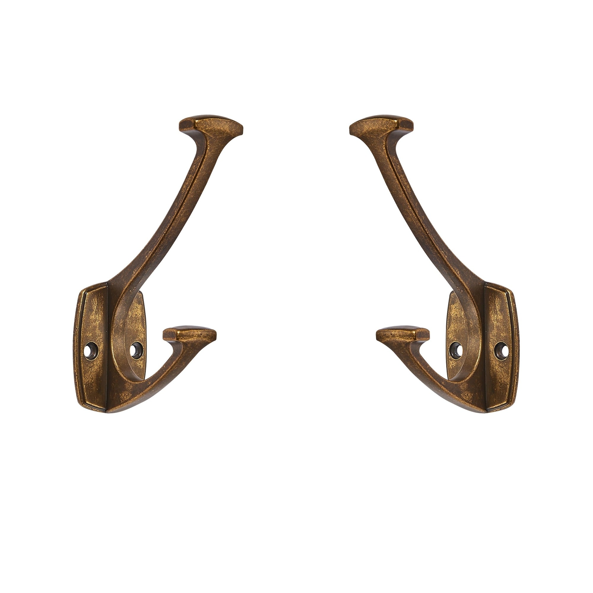 Aoibox  5 Pack Large Antique Brass Wall Mounted Heavy Duty Solid Zinc Alloy Coat and Towel Hooks Decorative Set