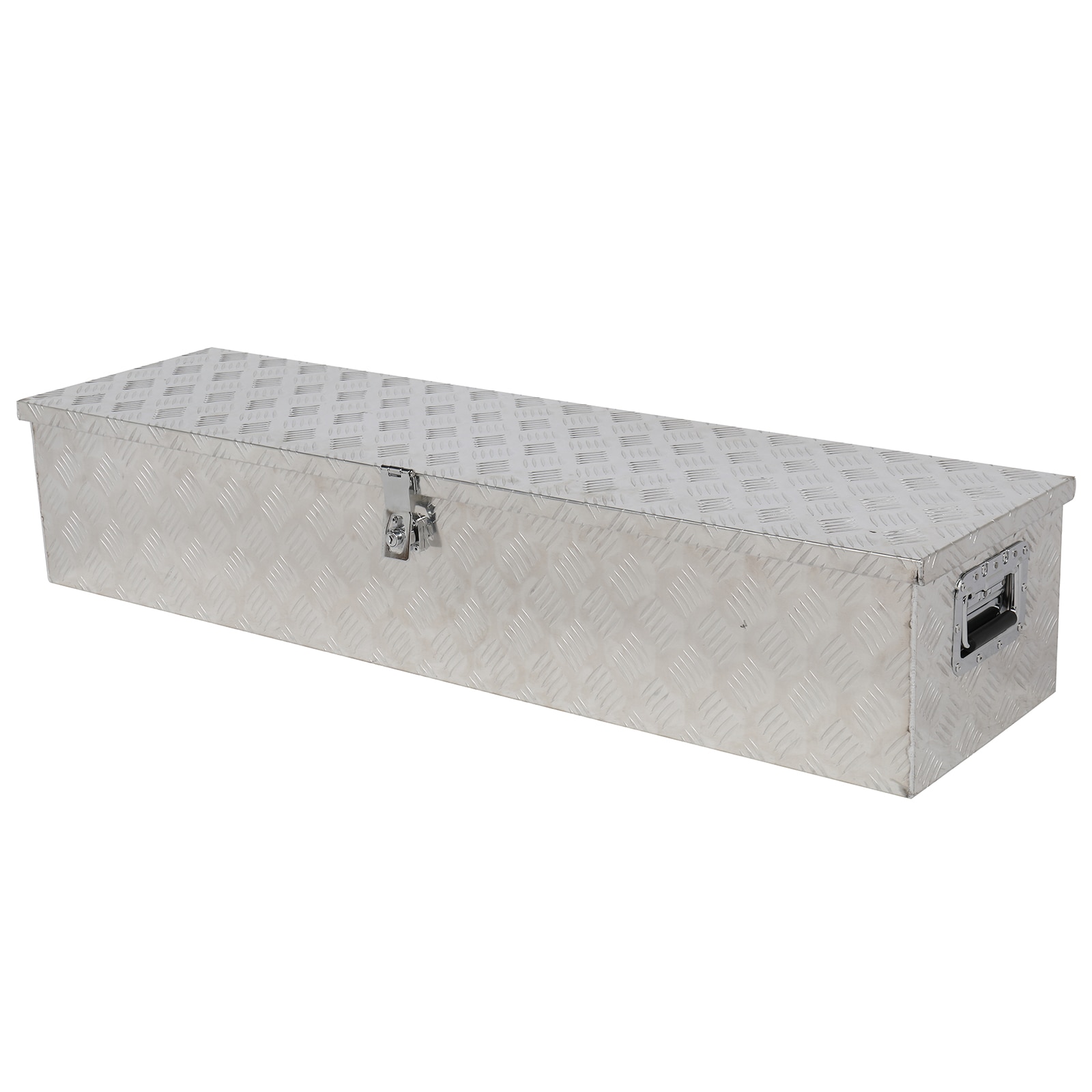 Bestcore 50-in Aluminum Truck Tool Box 5-Strip Tread Plate Storage Case ...