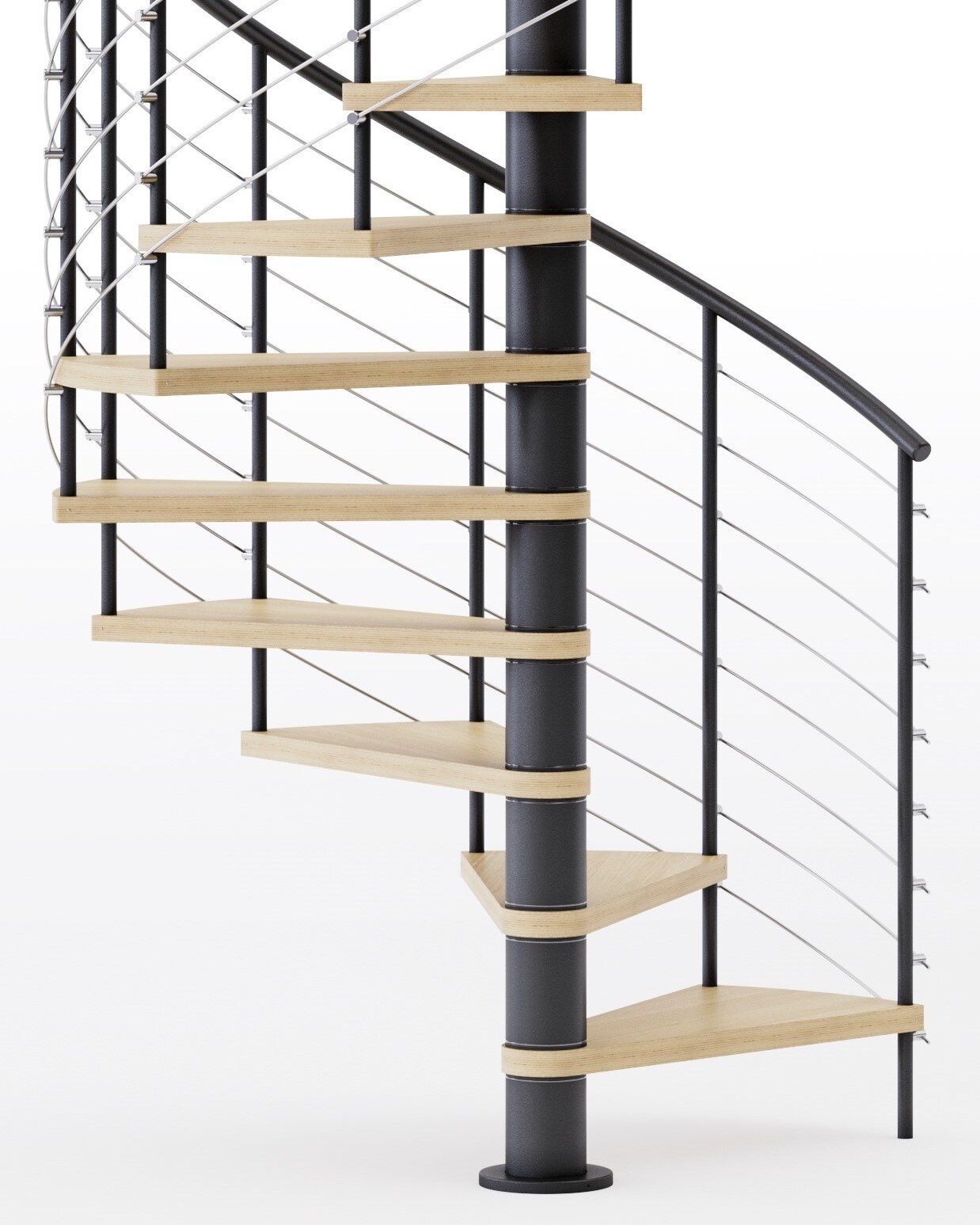 Mylen Stairs Hayden 60-in x 8-ft 1 Platform Rails Black Spiral ...