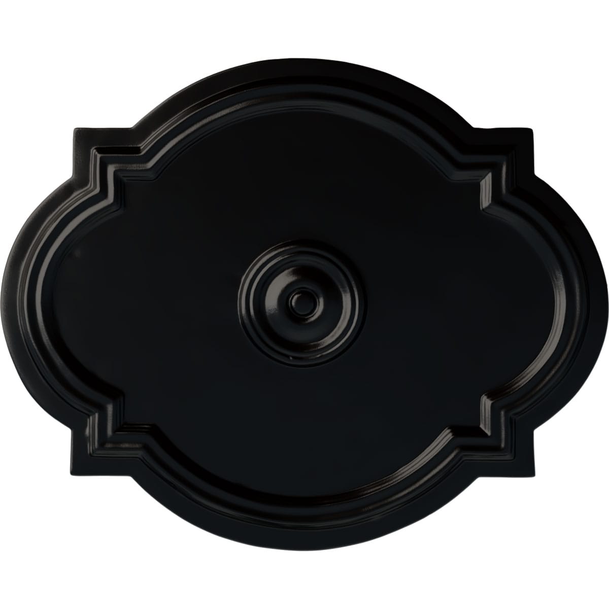 Ekena Millwork CM21WABLF Waltz 17.375-Inches W x 21.25-Inches L Painted Jet Black Polyurethane Whole Ceiling Medallion