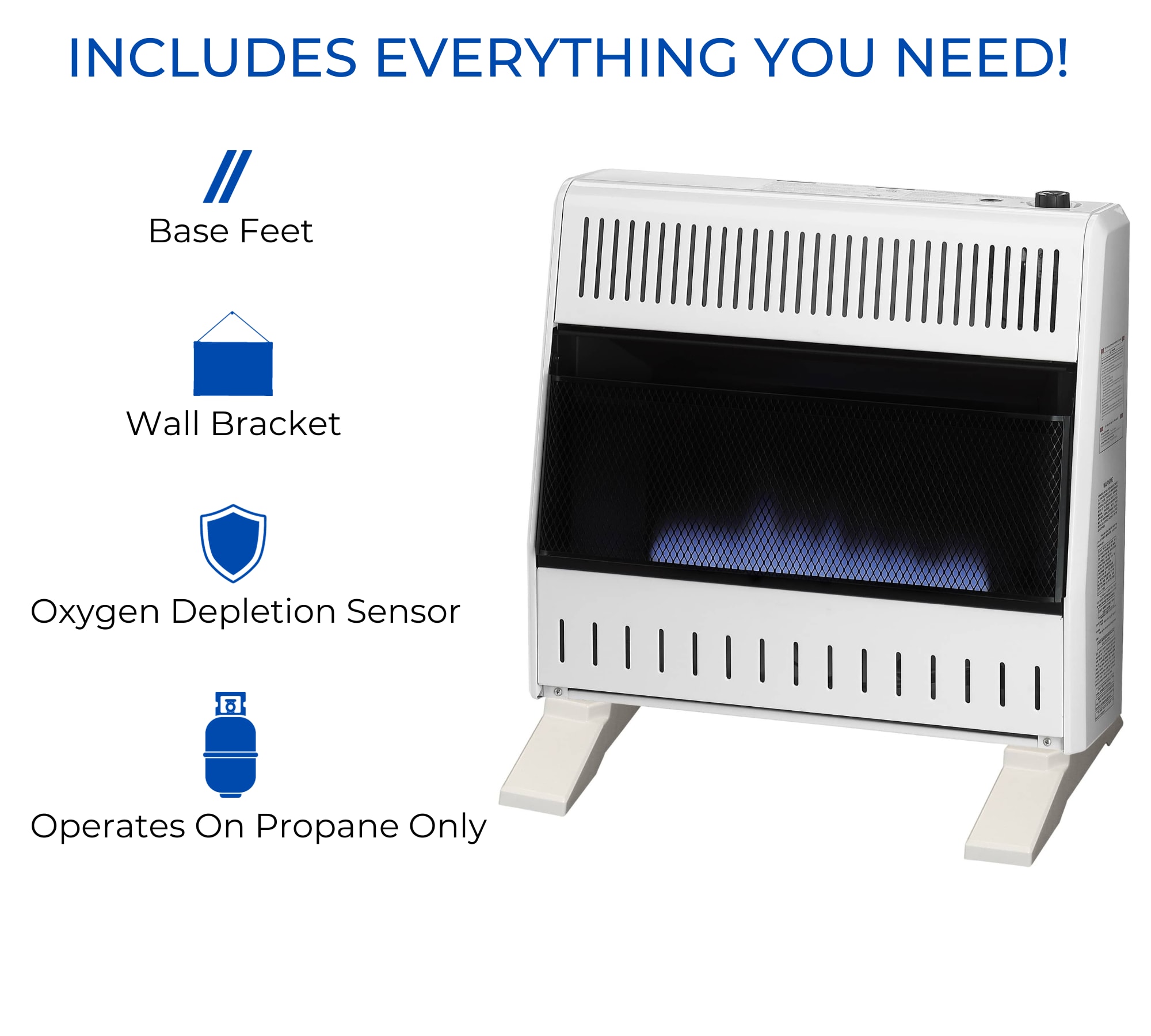 ProCom 30000-BTU Wall Indoor Liquid Propane Vent-Free Convection Heater ...