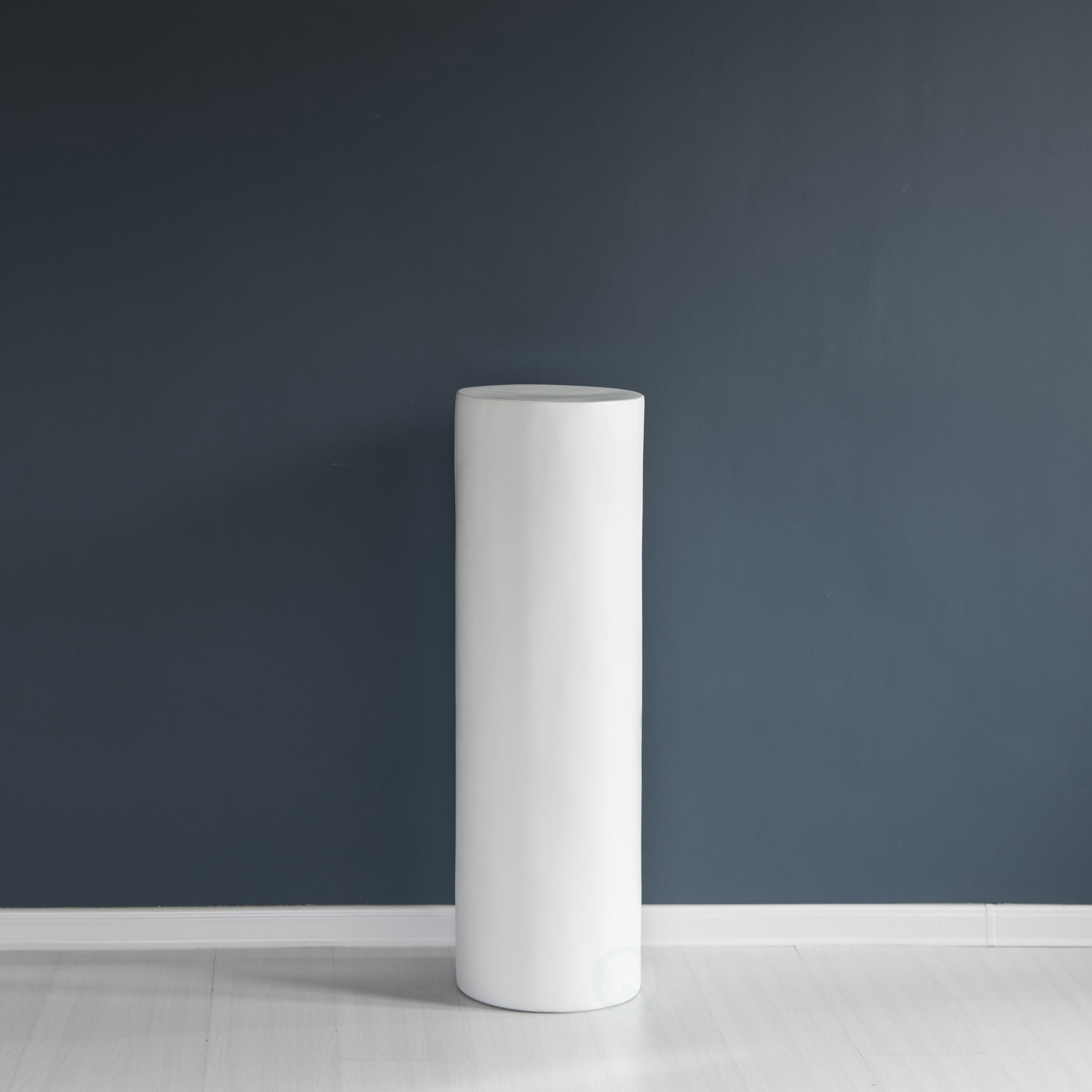 Tall White Fiberglass Cylinder Pedestal Stand