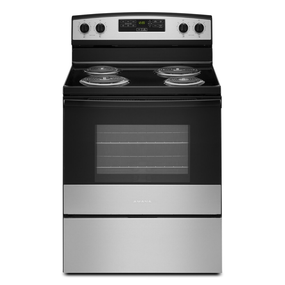 Amana 30-in 4 Burners 4.8-cu ft Freestanding Electric Range (Stainless Steel)